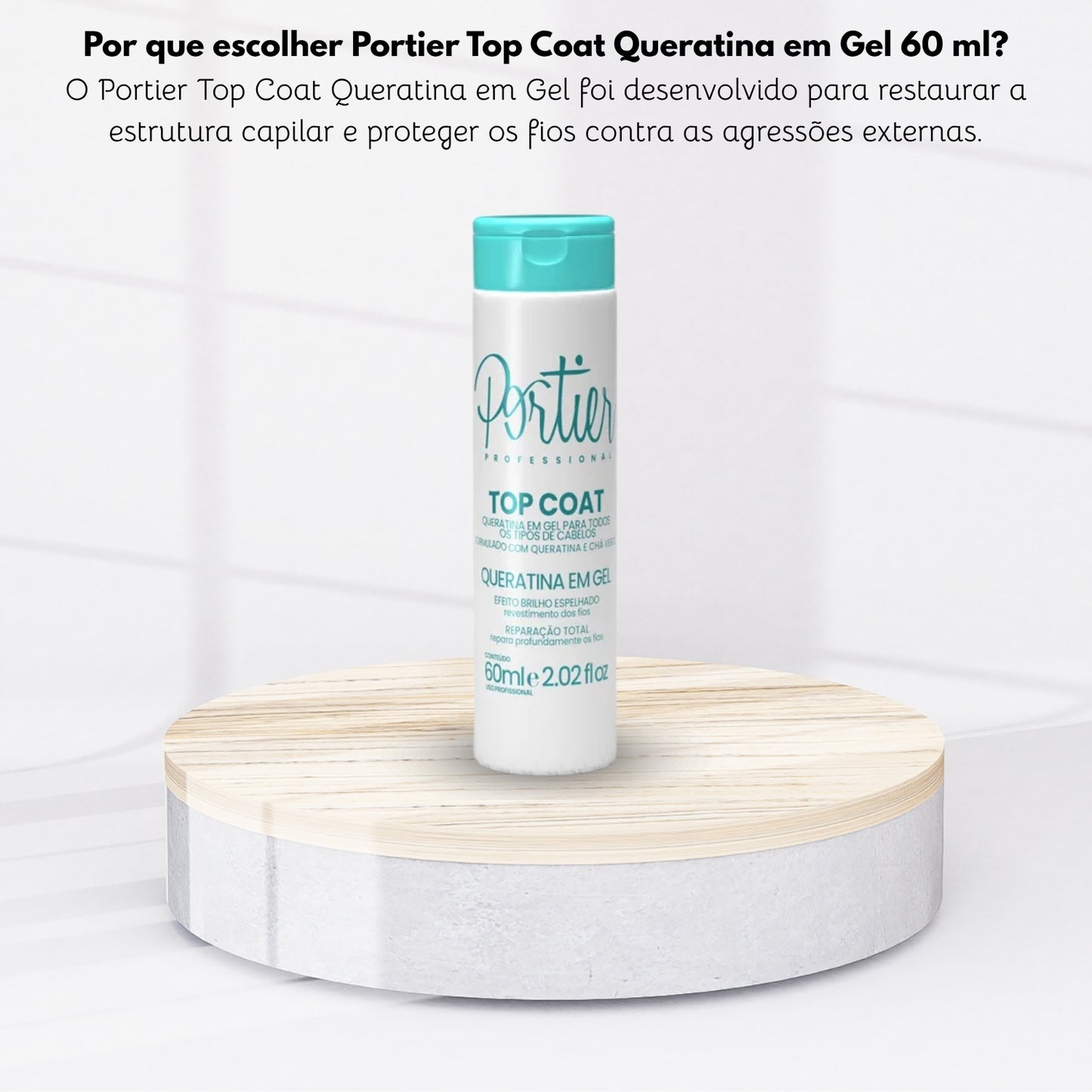 Portier Top Coat Queratina em Gel 60 ml