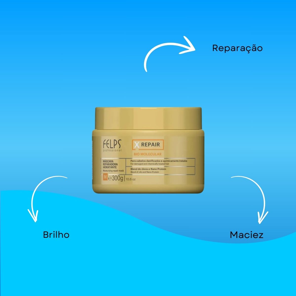 Máscara Felps XRepair Bio Molecular Reparadora 300 g