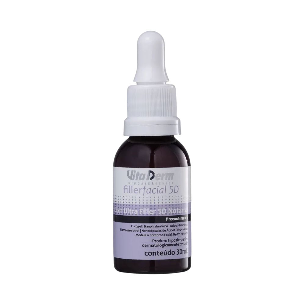 Vita Derm Filler Facial 5D Sérum Noturno com Ácido Hialurônico 30 ml
