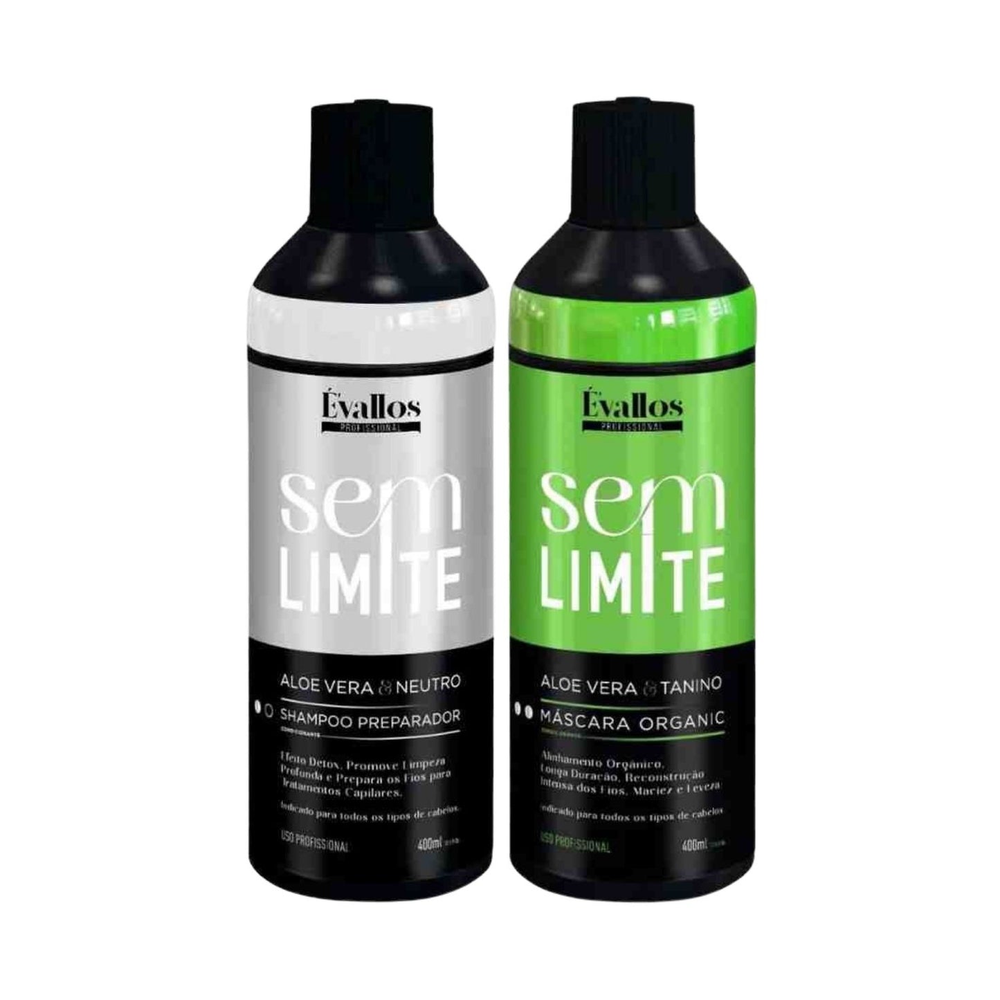 Kit Évallos Progressiva Organic + Shampoo Antiresiduo Sem Limite 2 x 400 ml