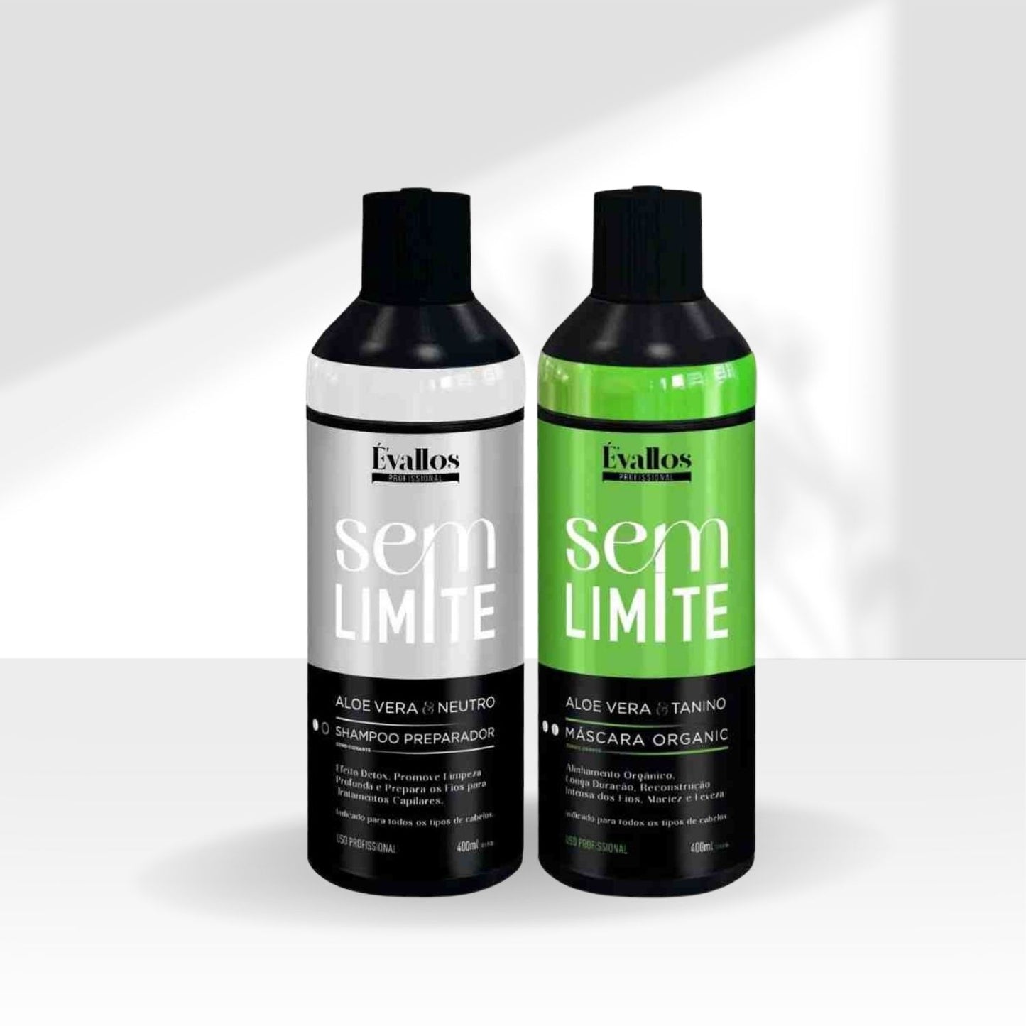 Kit Évallos Progressiva Organic + Shampoo Antiresiduo Sem Limite 2 x 400 ml