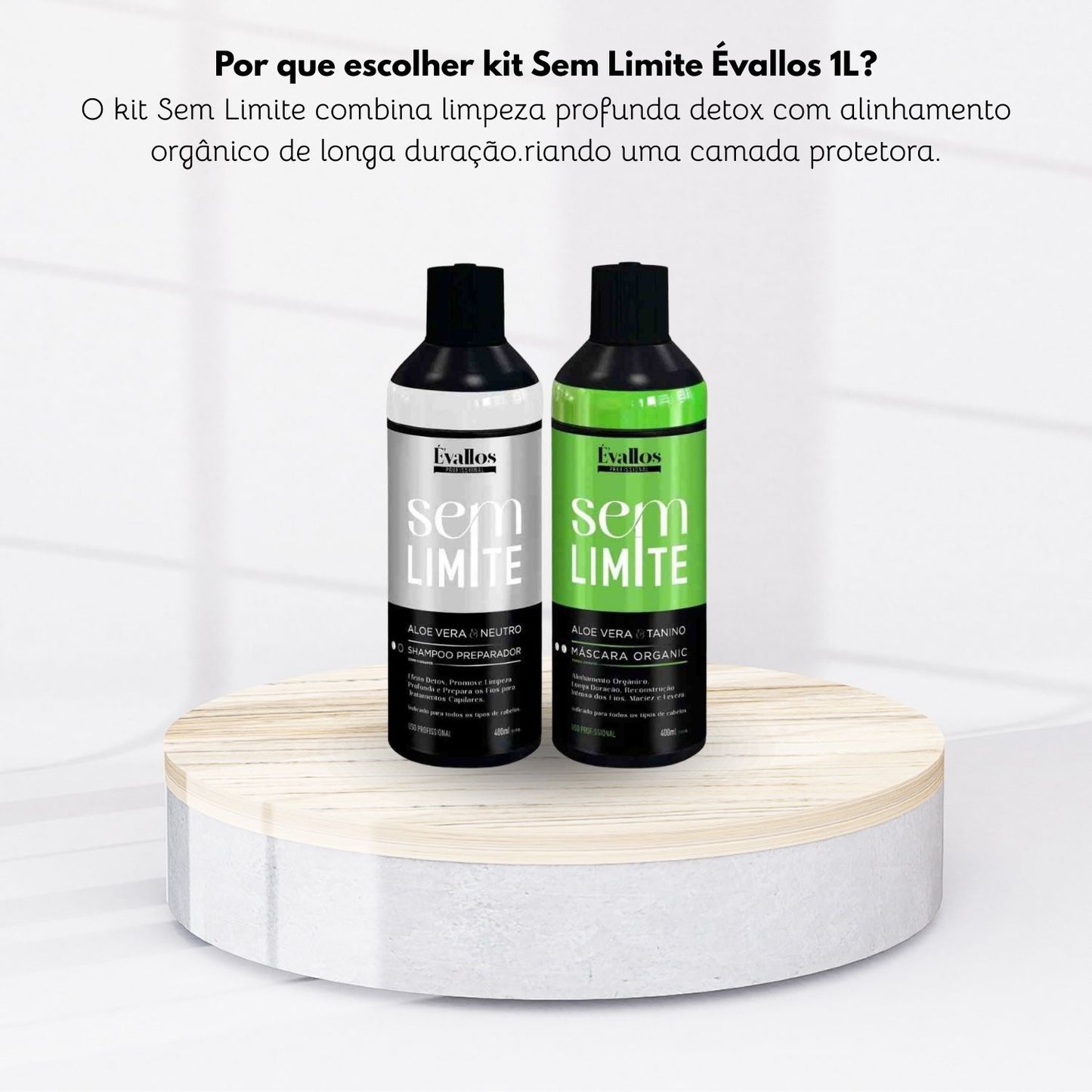 Kit Évallos Progressiva Organic + Shampoo Antiresiduo Sem Limite 2 x 400 ml