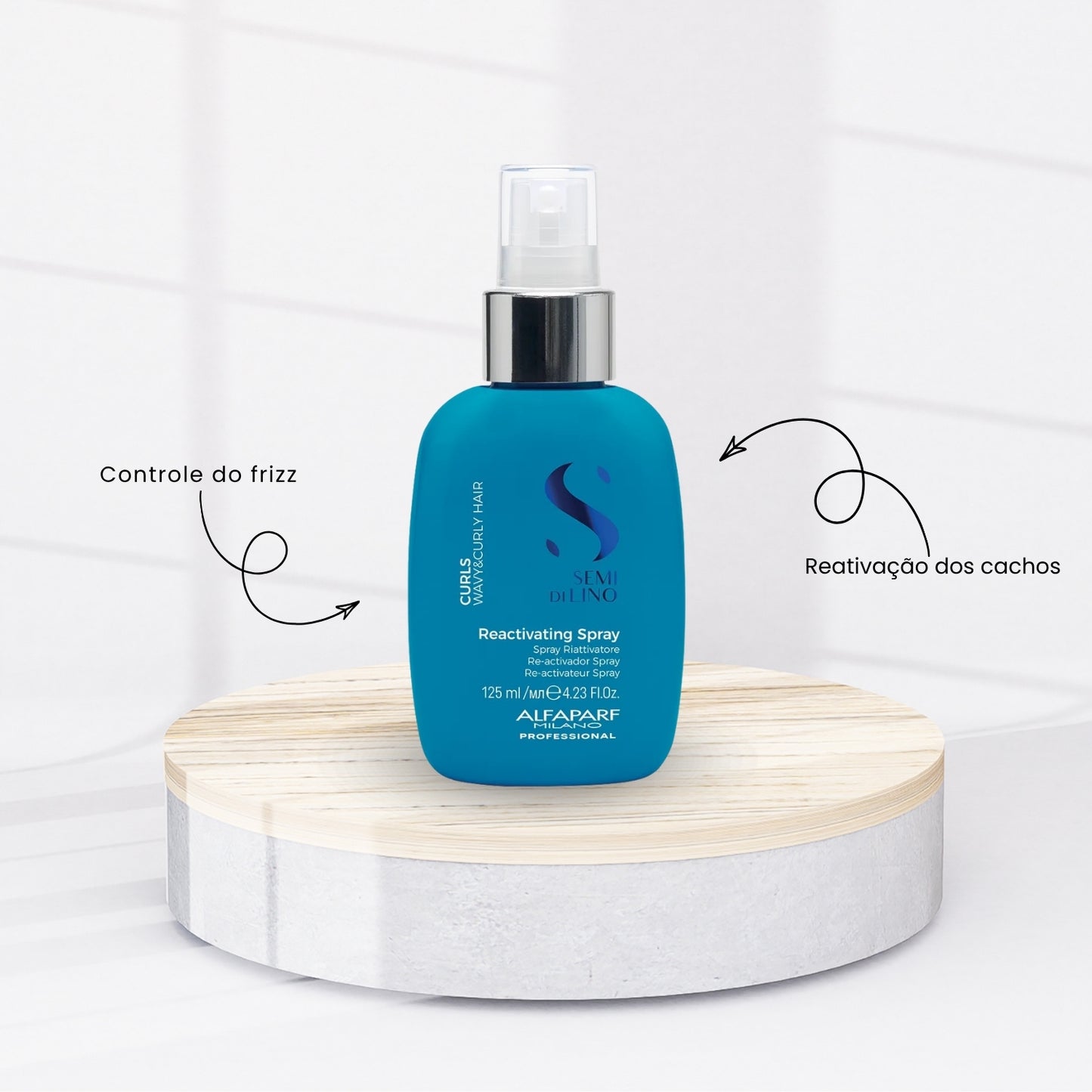 Kit Alfaparf Semi di Lino Curls 2 Ativadores de Cachos para Cabelo Cacheado 125 ml