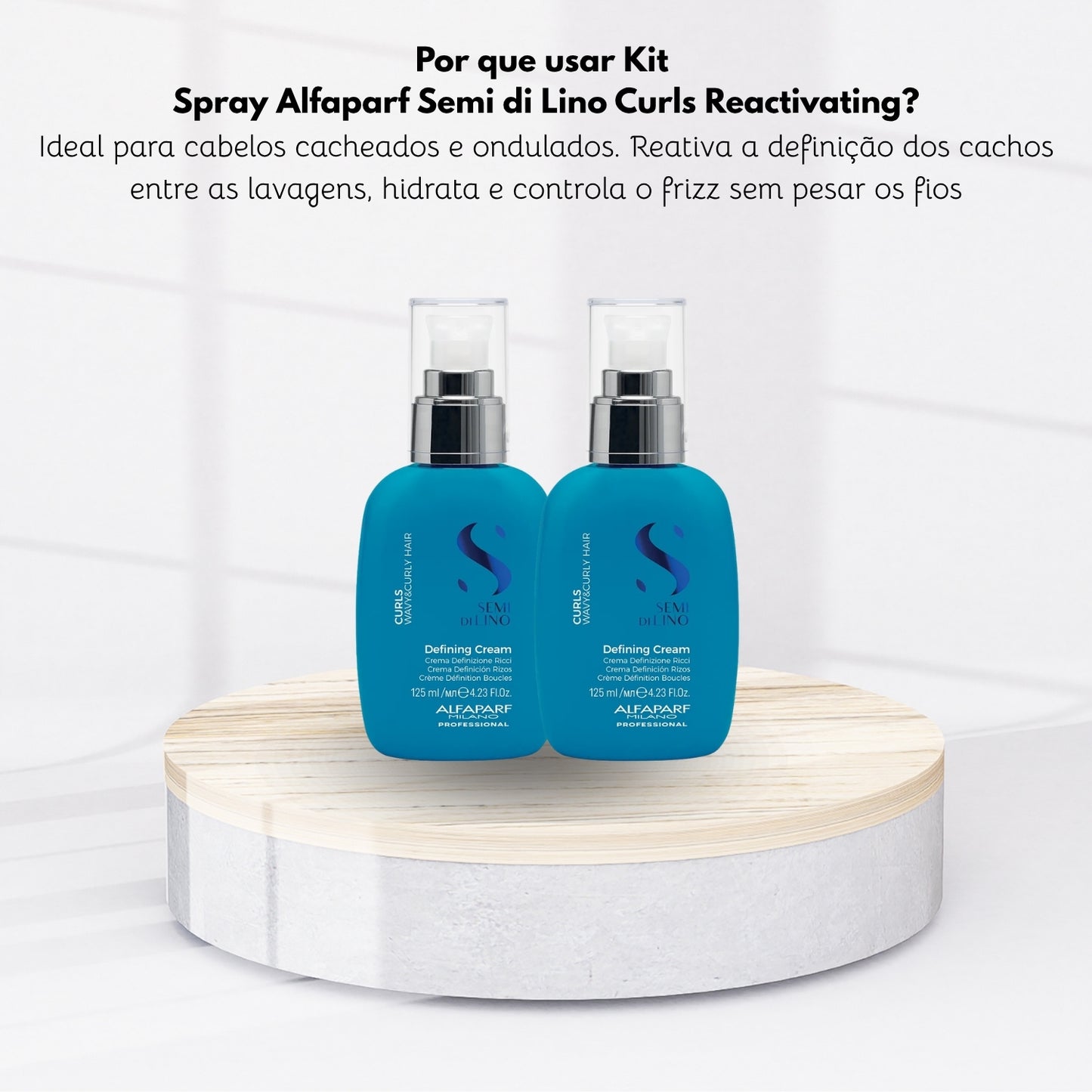 Kit Alfaparf Semi di Lino Curls 2 Ativadores de Cachos para Cabelo Cacheado 125 ml
