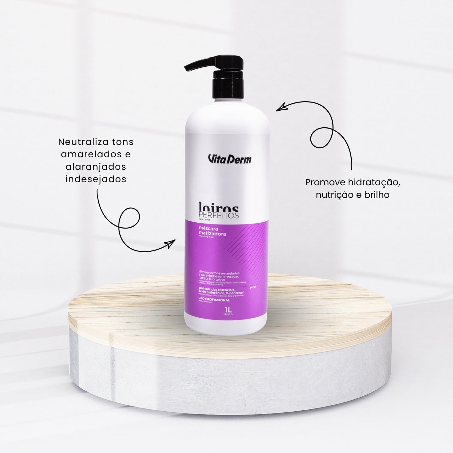 Máscara Matizadora Vita Derm Loiros Perfeitos 1 Litro