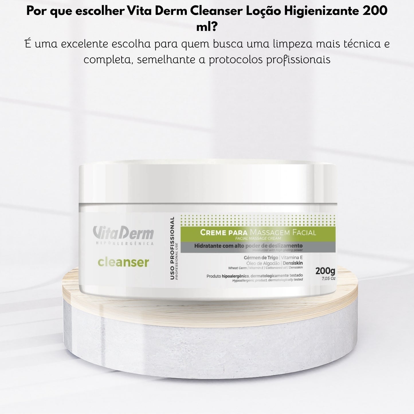 Vita Derm Cleanser Creme para Massagem Facial 200 g