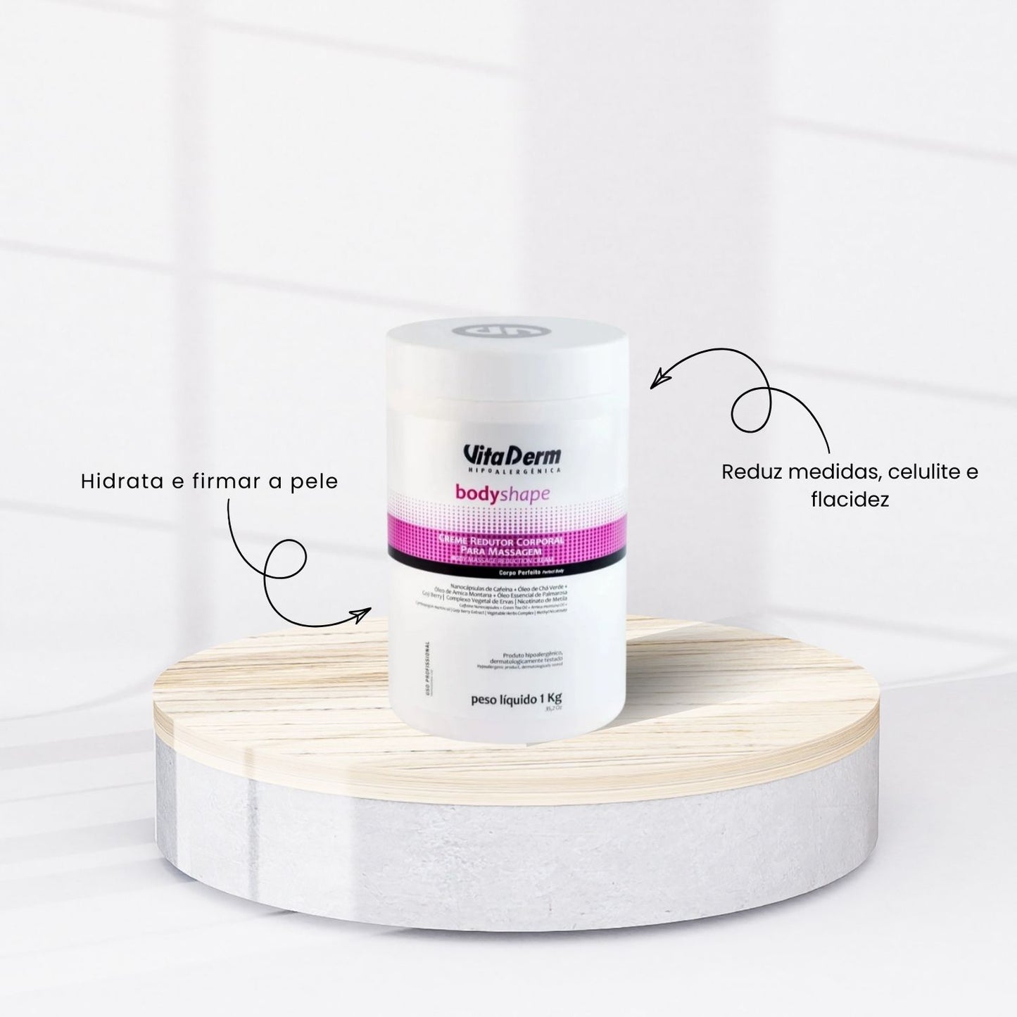 Vita Derm Body Shape Creme Redutor Corporal para Massagem 1 Kg