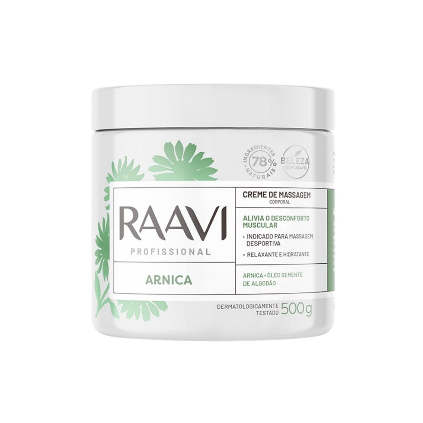 Raavi Creme de Massagem Arnica 500 g