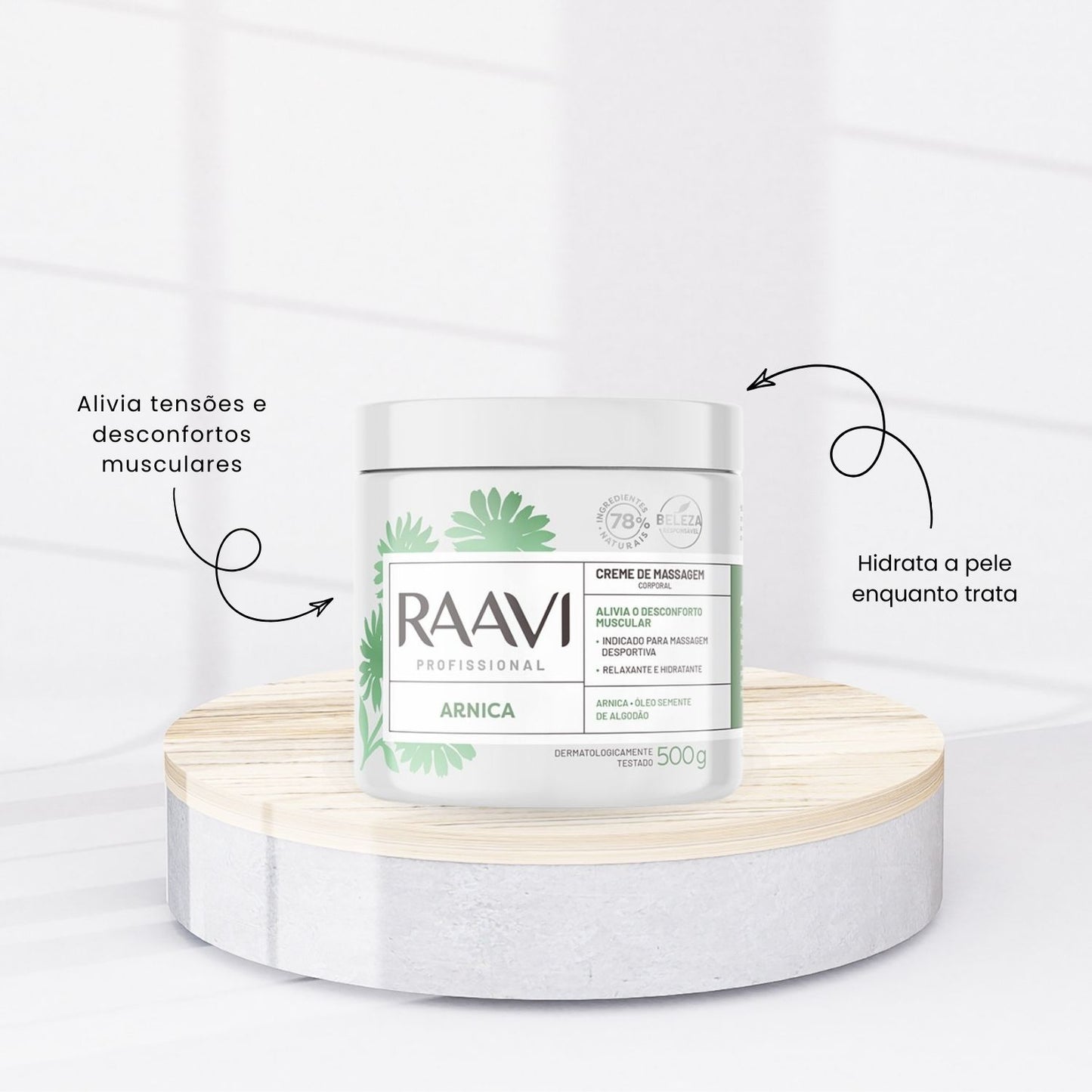 Raavi Creme de Massagem Arnica 500 g