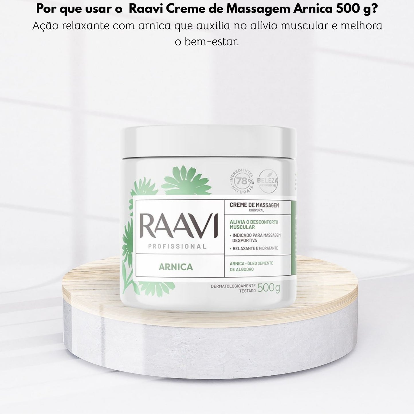 Raavi Creme de Massagem Arnica 500 g
