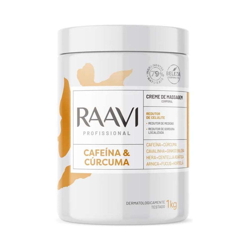 Raavi Creme de Massagem Cafeína e Cúrcuma 1 Kg