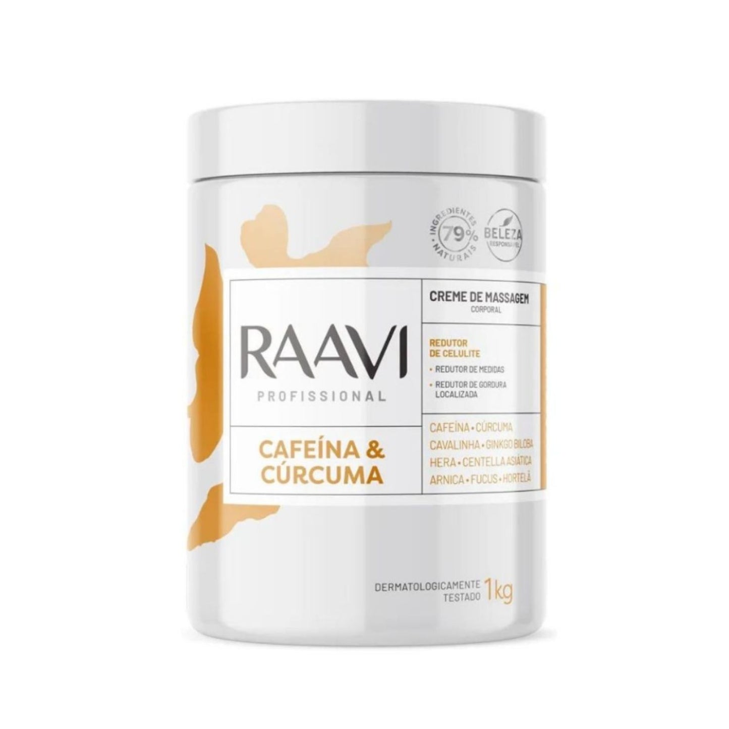Raavi Creme de Massagem Cafeína e Cúrcuma 1 Kg