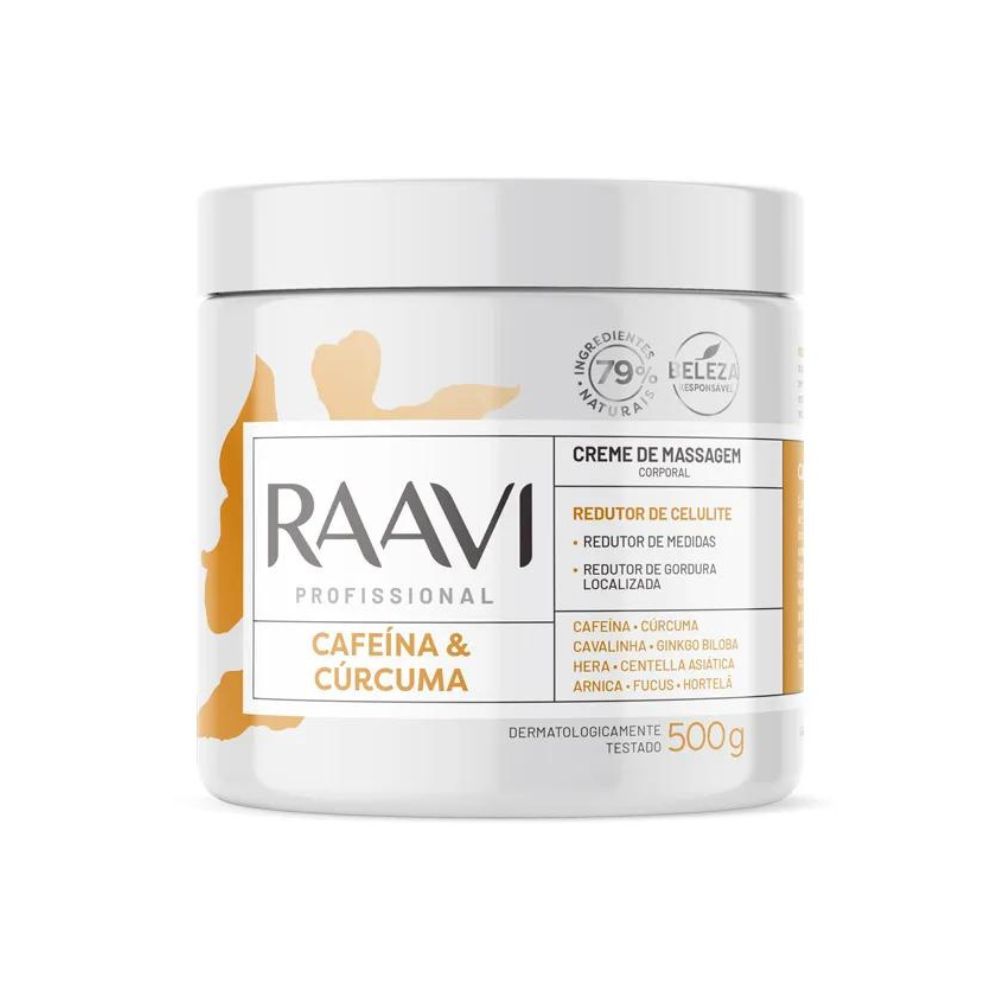 Raavi Creme de Massagem Cafeína e Cúrcuma 500 g