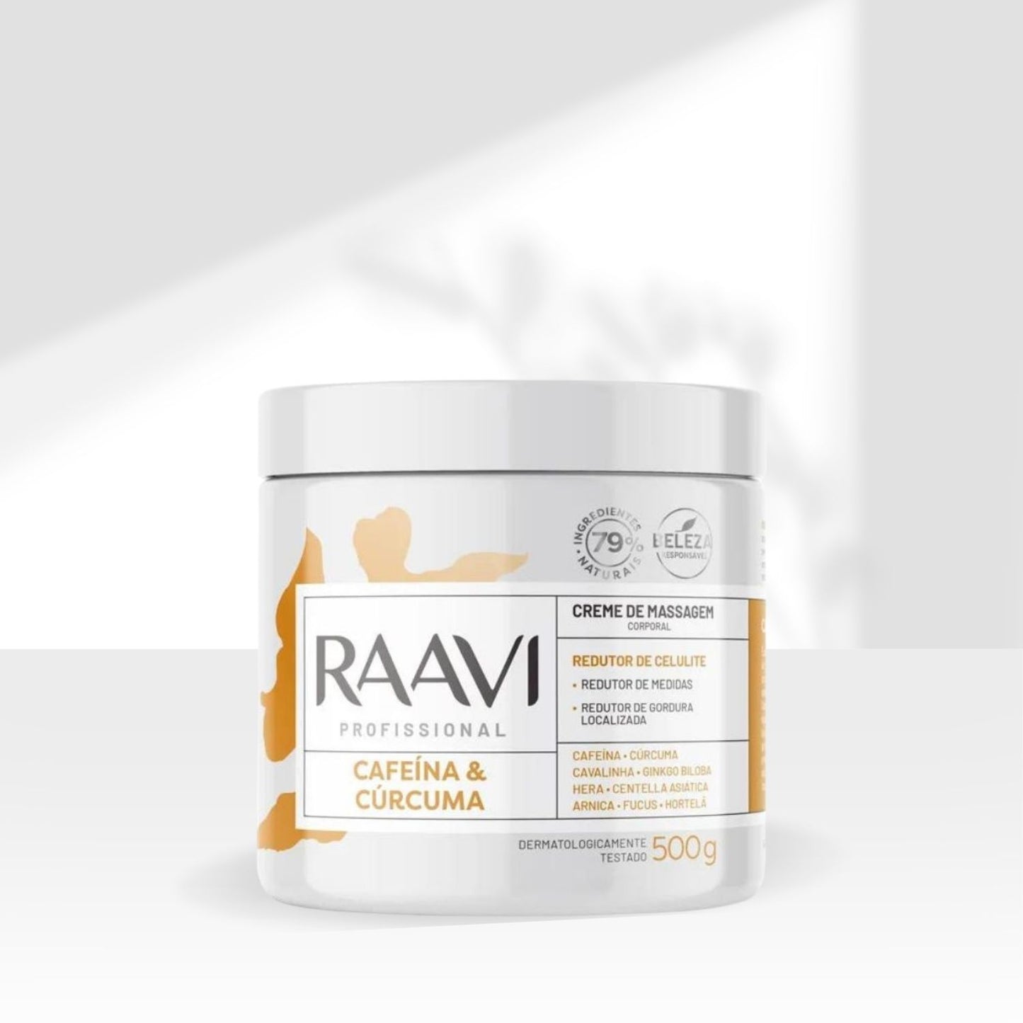 Raavi Creme de Massagem Cafeína e Cúrcuma 500 g