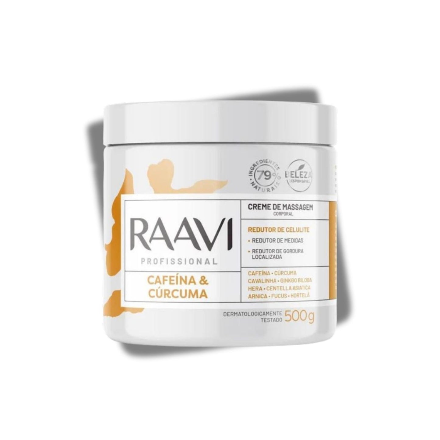 Raavi Creme de Massagem Cafeína e Cúrcuma 500 g