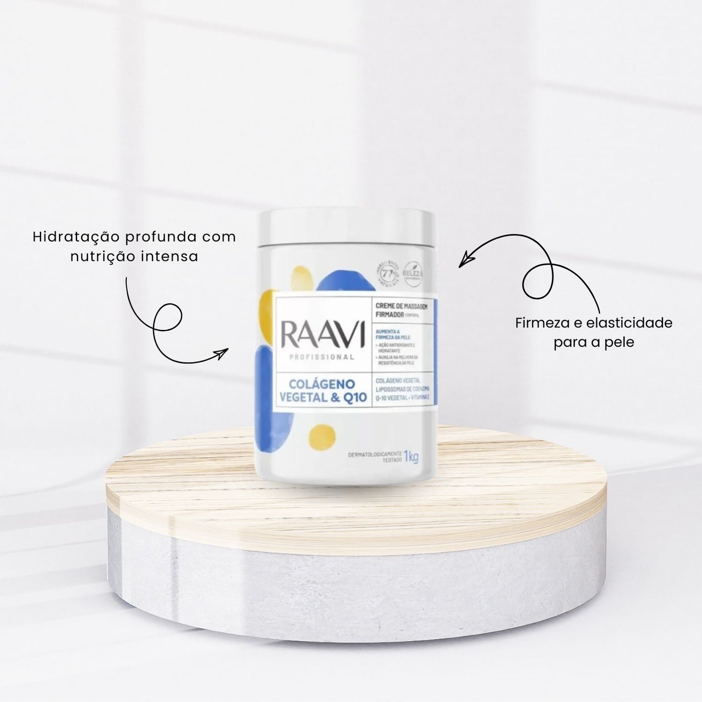 Raavi Creme de Massagem Colágeno Vegetal e Q10 1 Kg