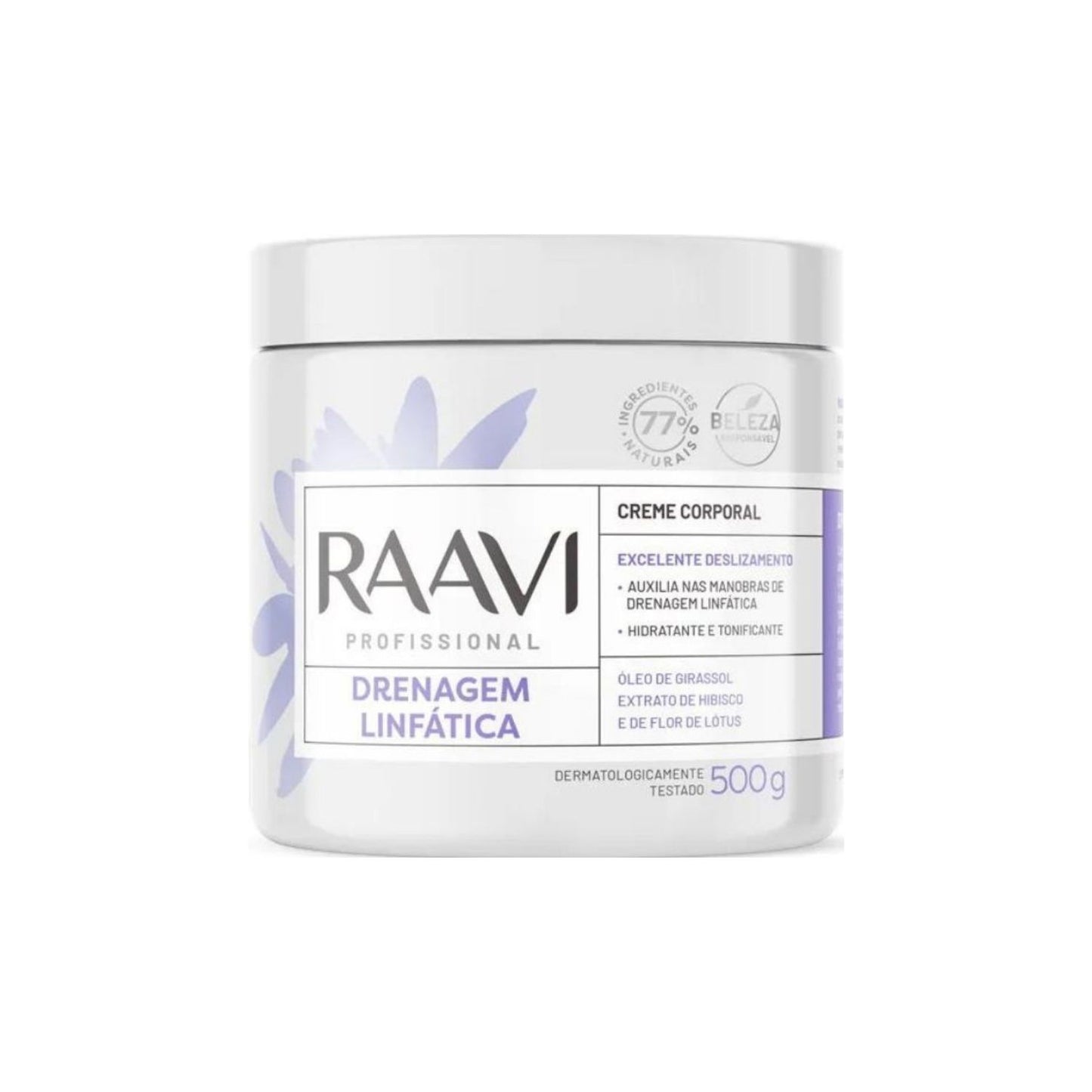 Raavi Creme de Massagem Drenagem Linfática 500 g