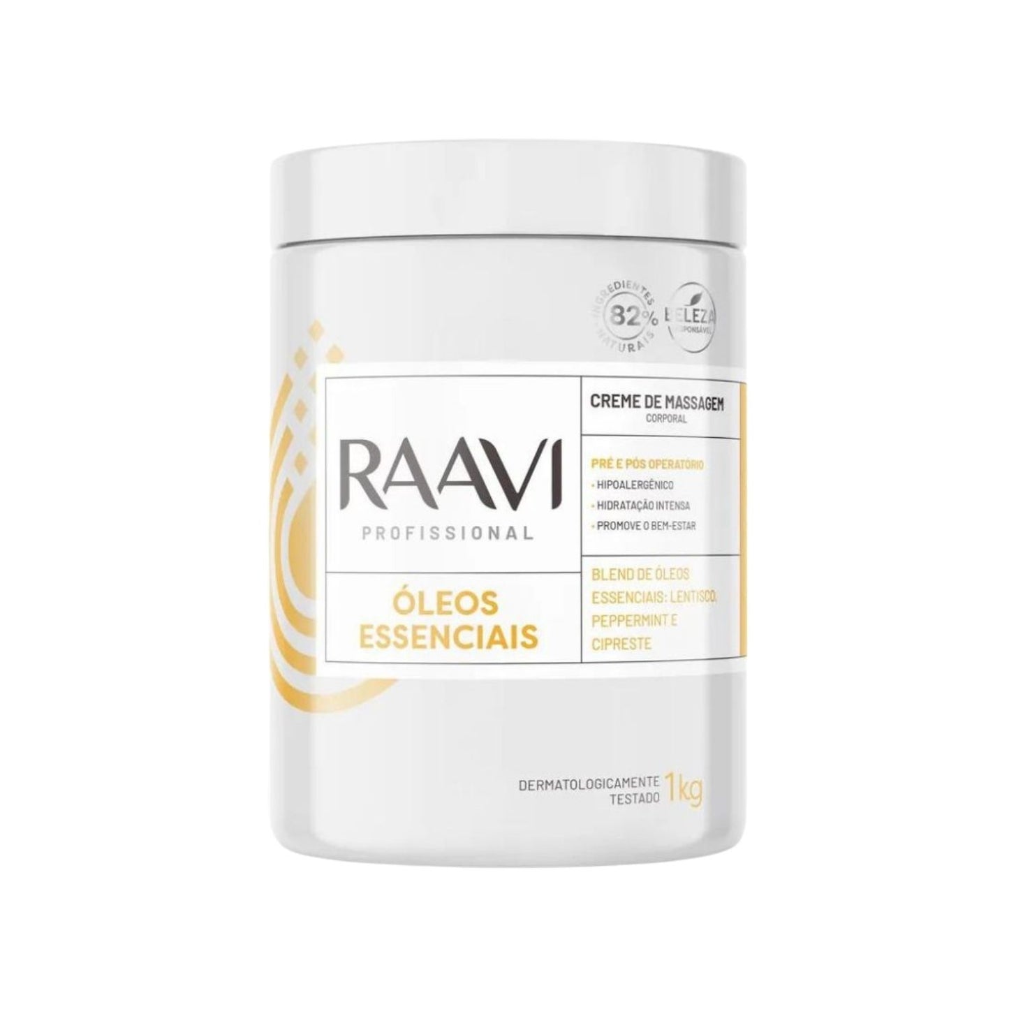 Raavi Creme de Massagem Oleos Essenciais 1 Kg