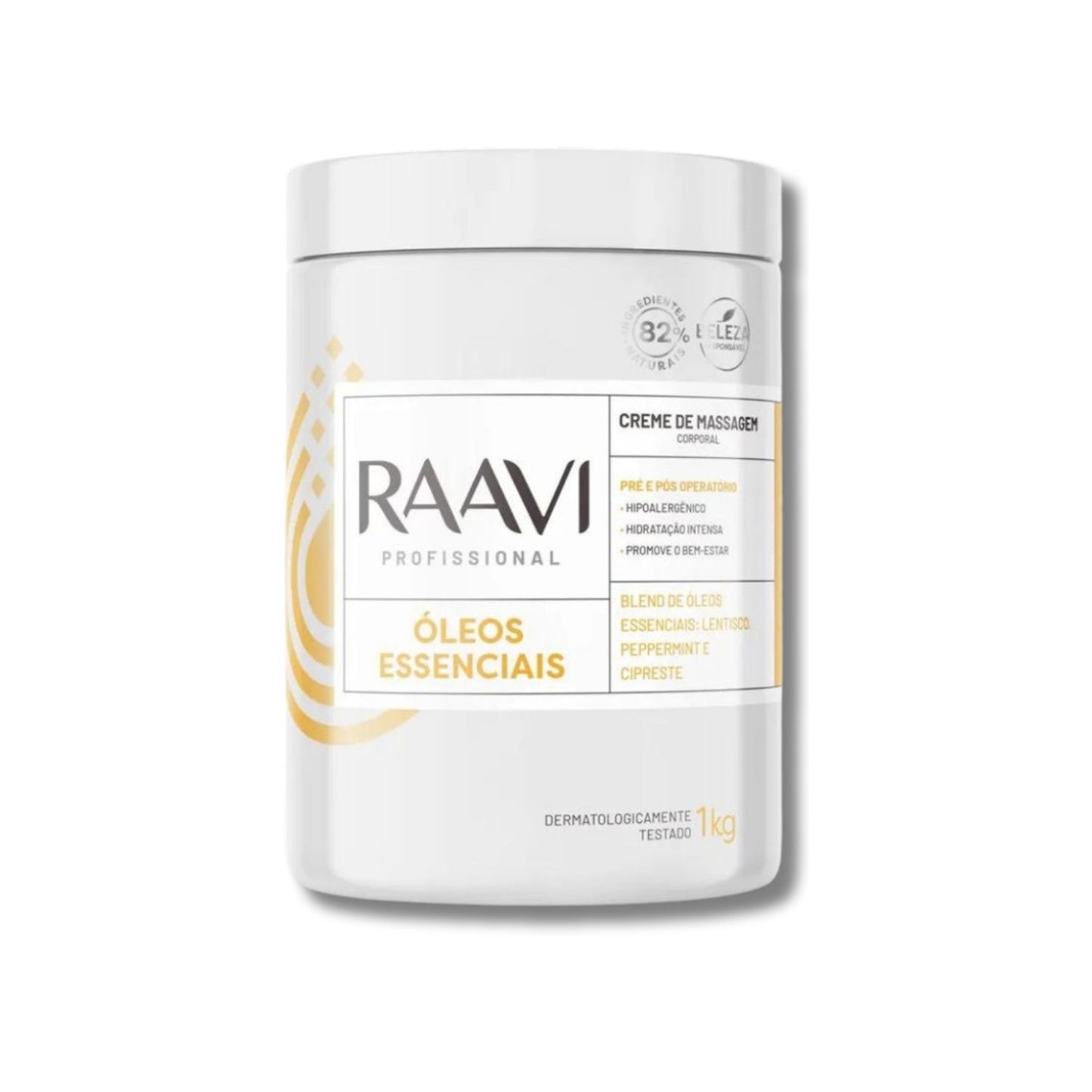 Raavi Creme de Massagem Oleos Essenciais 1 Kg