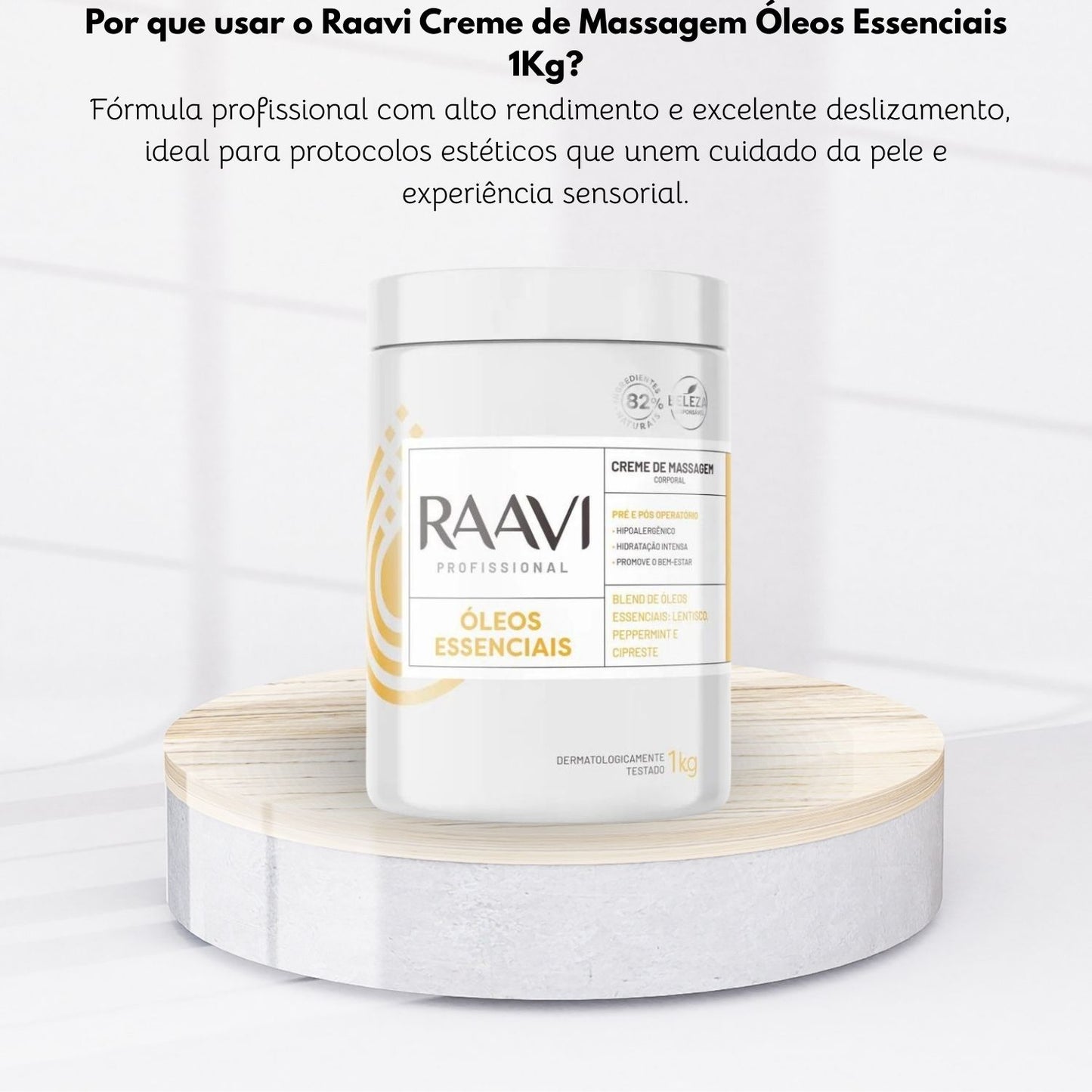 Raavi Creme de Massagem Oleos Essenciais 1 Kg