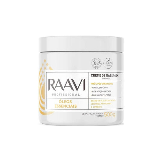 Raavi Creme de Massagem Oleos Essenciais 500 g