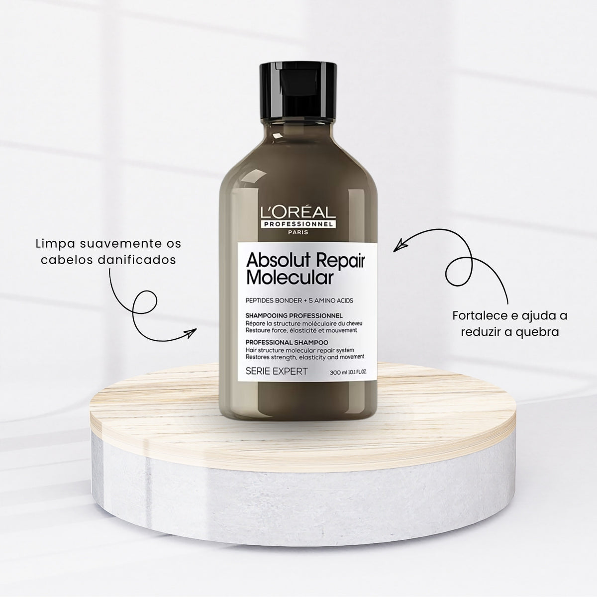 Kit Loreal Absolut Repair Molecular e Leave-in (3 Produtos)