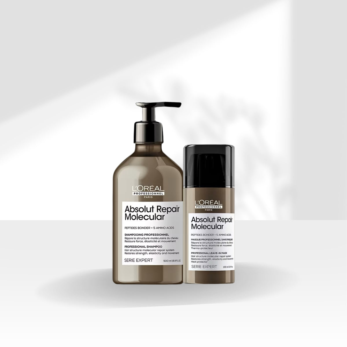 Kit Loreal Absolut Repair Molecular Shampoo 500 ml e Máscara Leave-in 100 ml