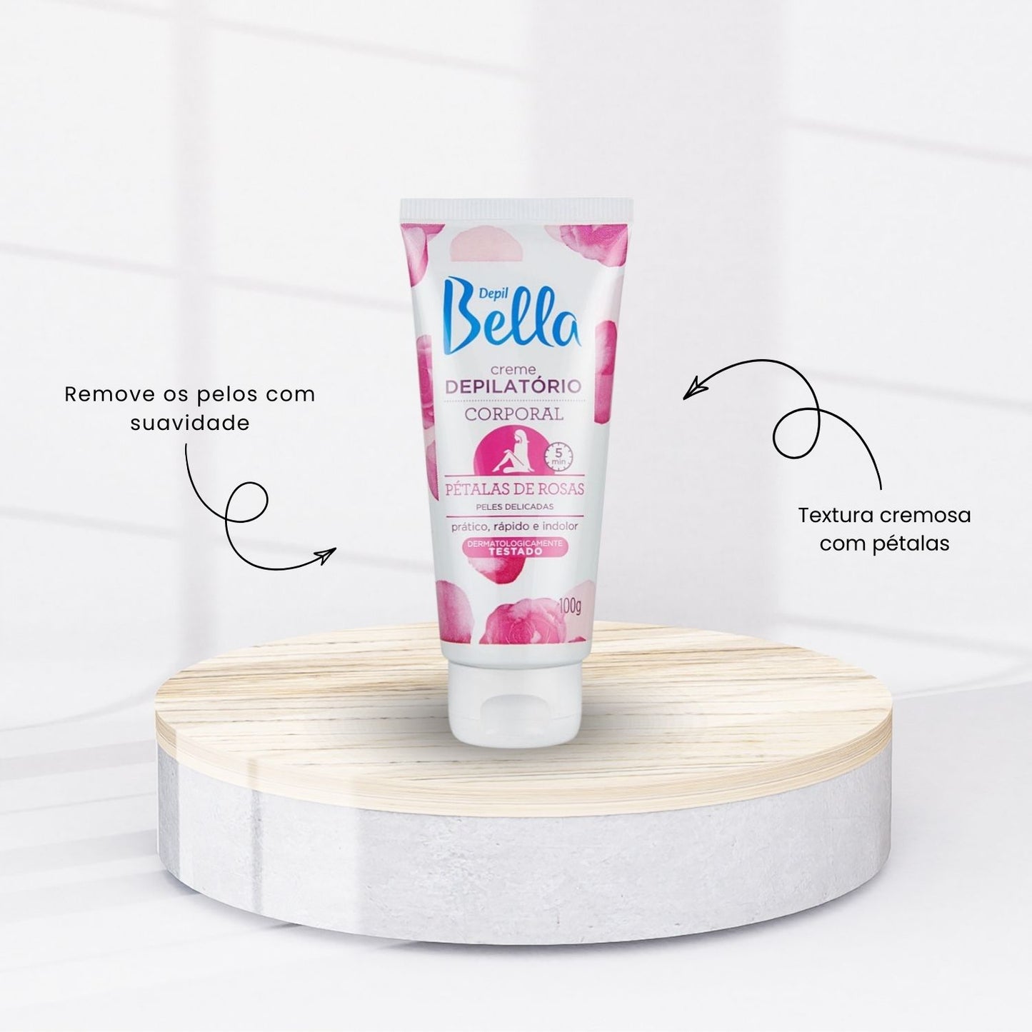 Depil Bella Creme Depilatório Corporal Pétalas de Rosa 100 g