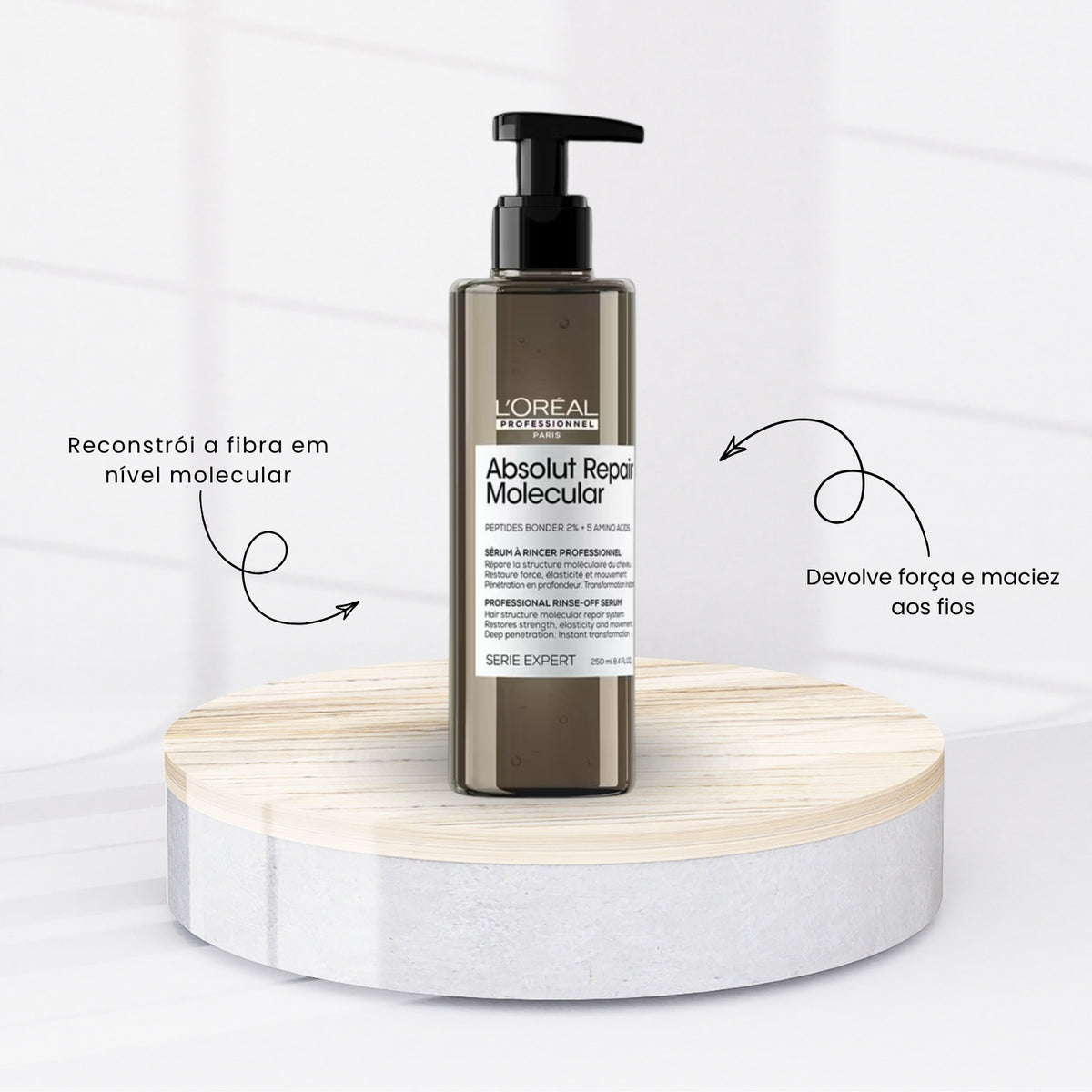 Kit Loreal Absolut Repair Molecular Shampoo 300 ml e Sérum Capilar 250 ml