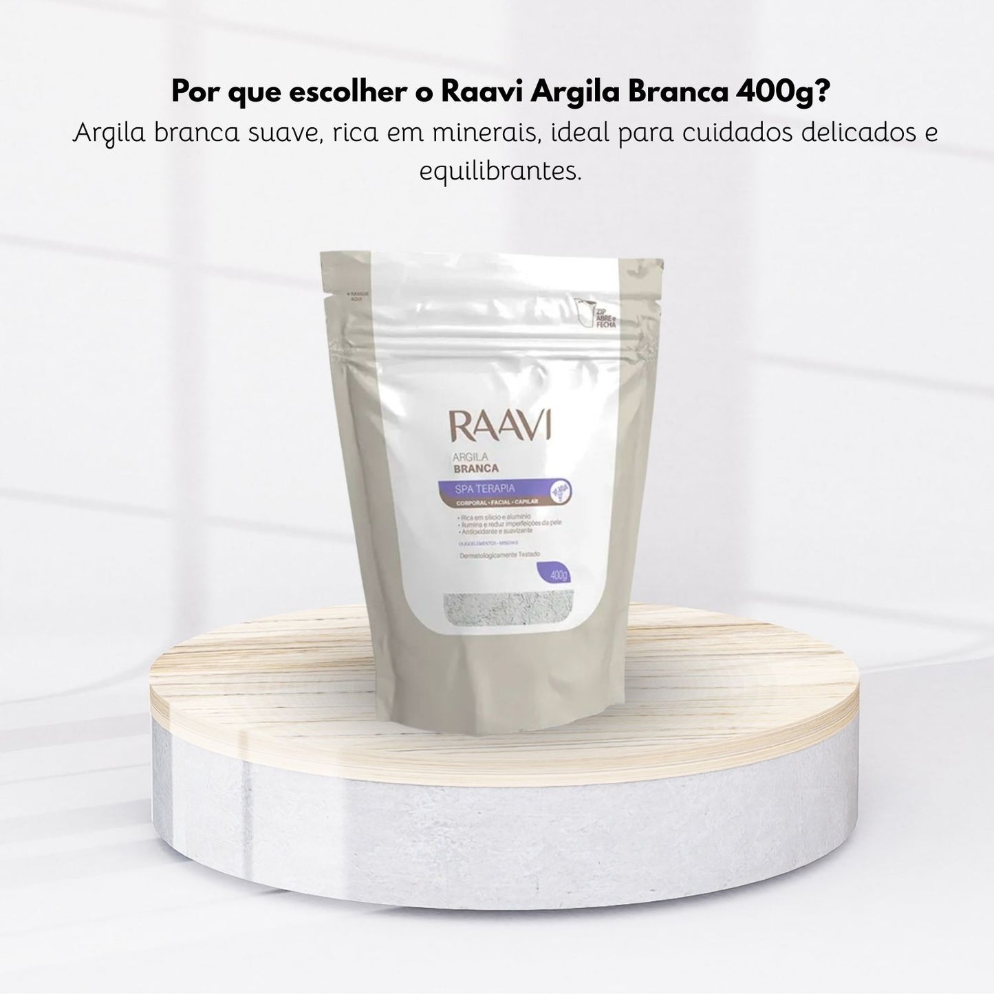 Raavi SPA Terapia Corporal + Facial + Capilar Argila Branca 400 g
