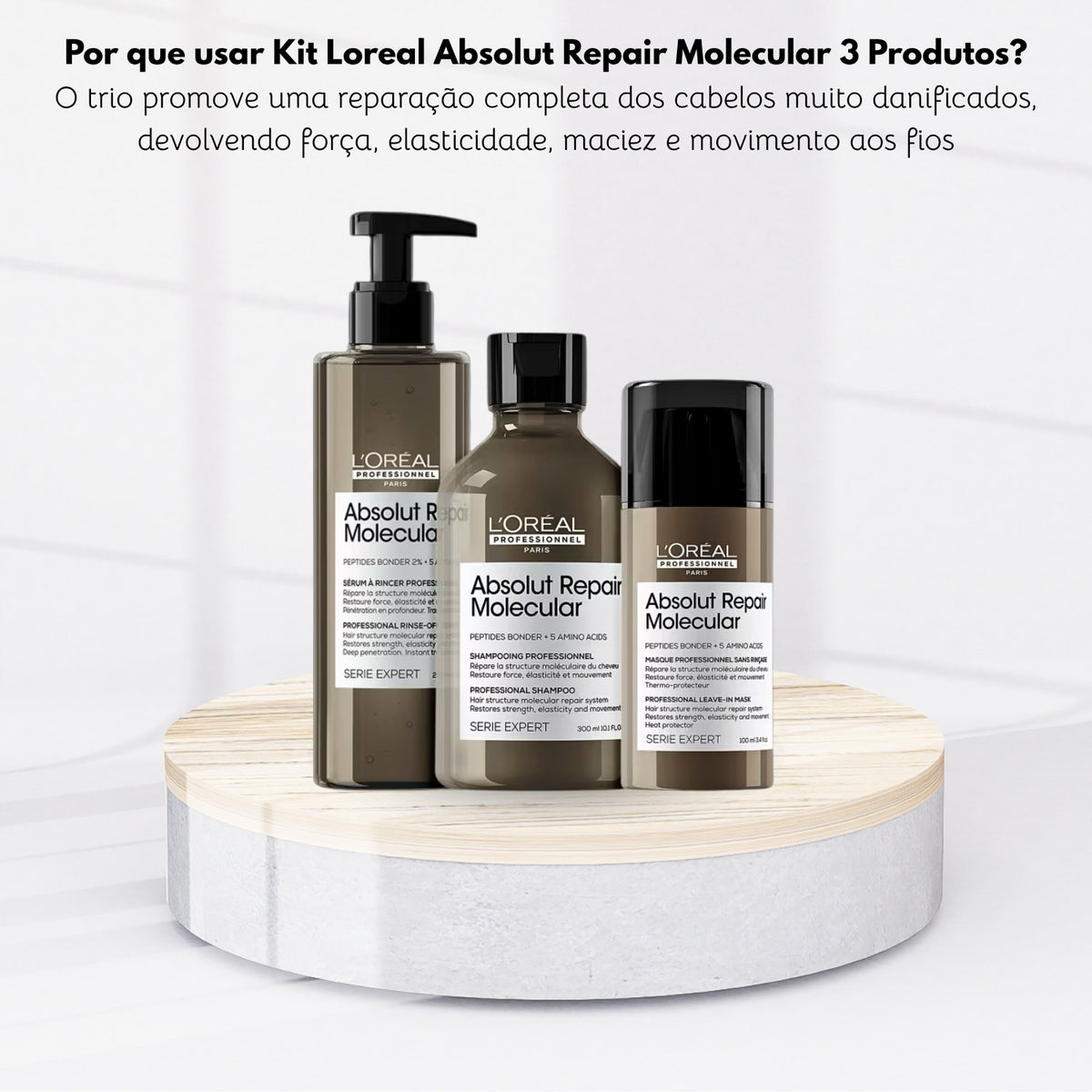 Kit Loreal Absolut Repair Molecular Home Care (3 Produtos)