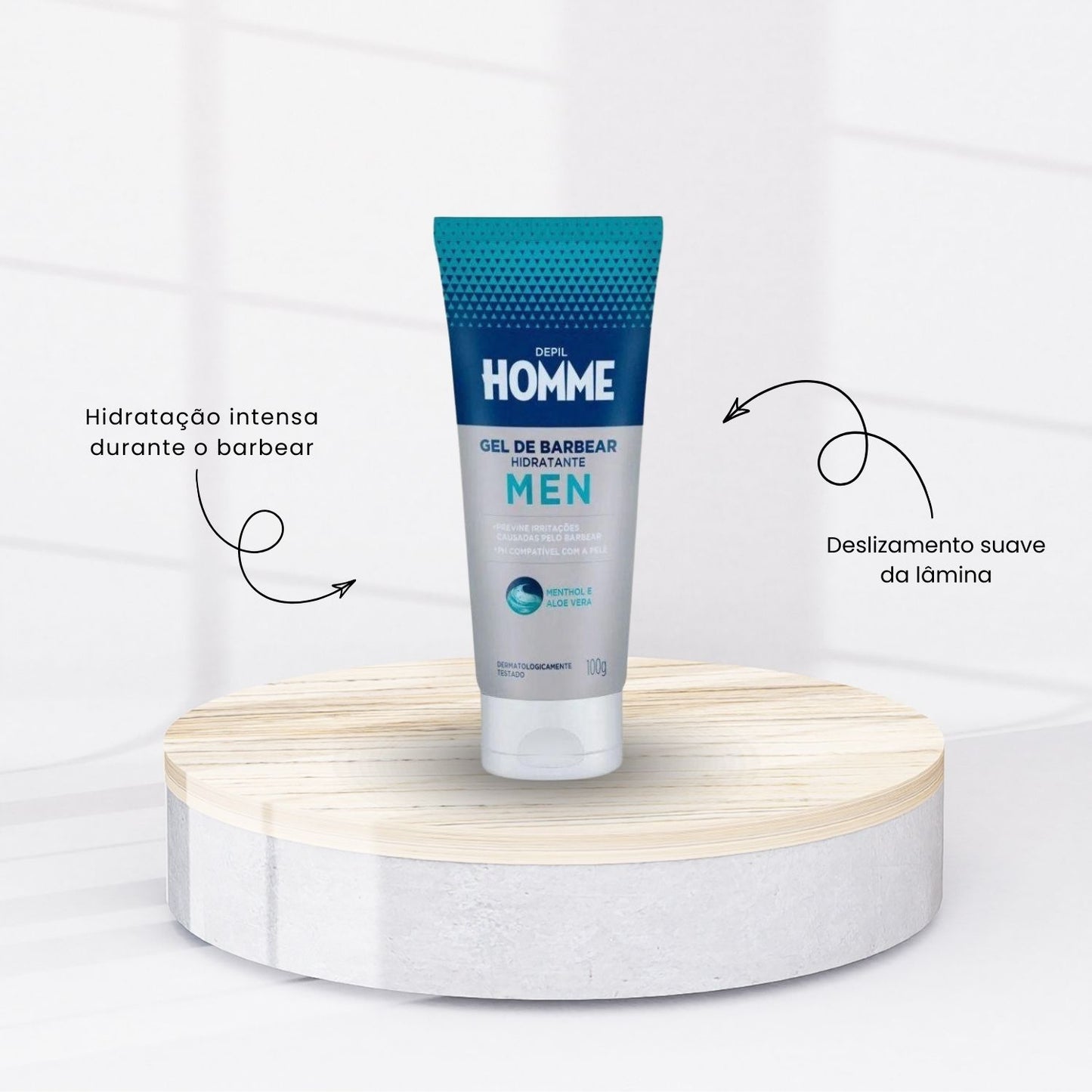 Depil Homme Gel de Barbear Hidratante 100 g