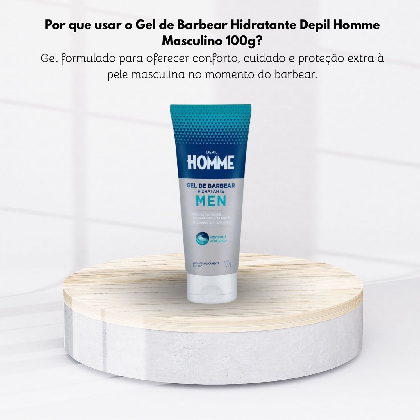 Depil Homme Gel de Barbear Hidratante 100 g
