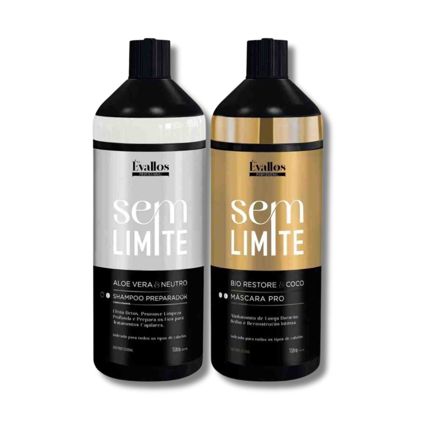 Kit Évallos Shampoo Antiresiduo Detox + Máscara Progressiva Sem Limite 2 x 1 Litro