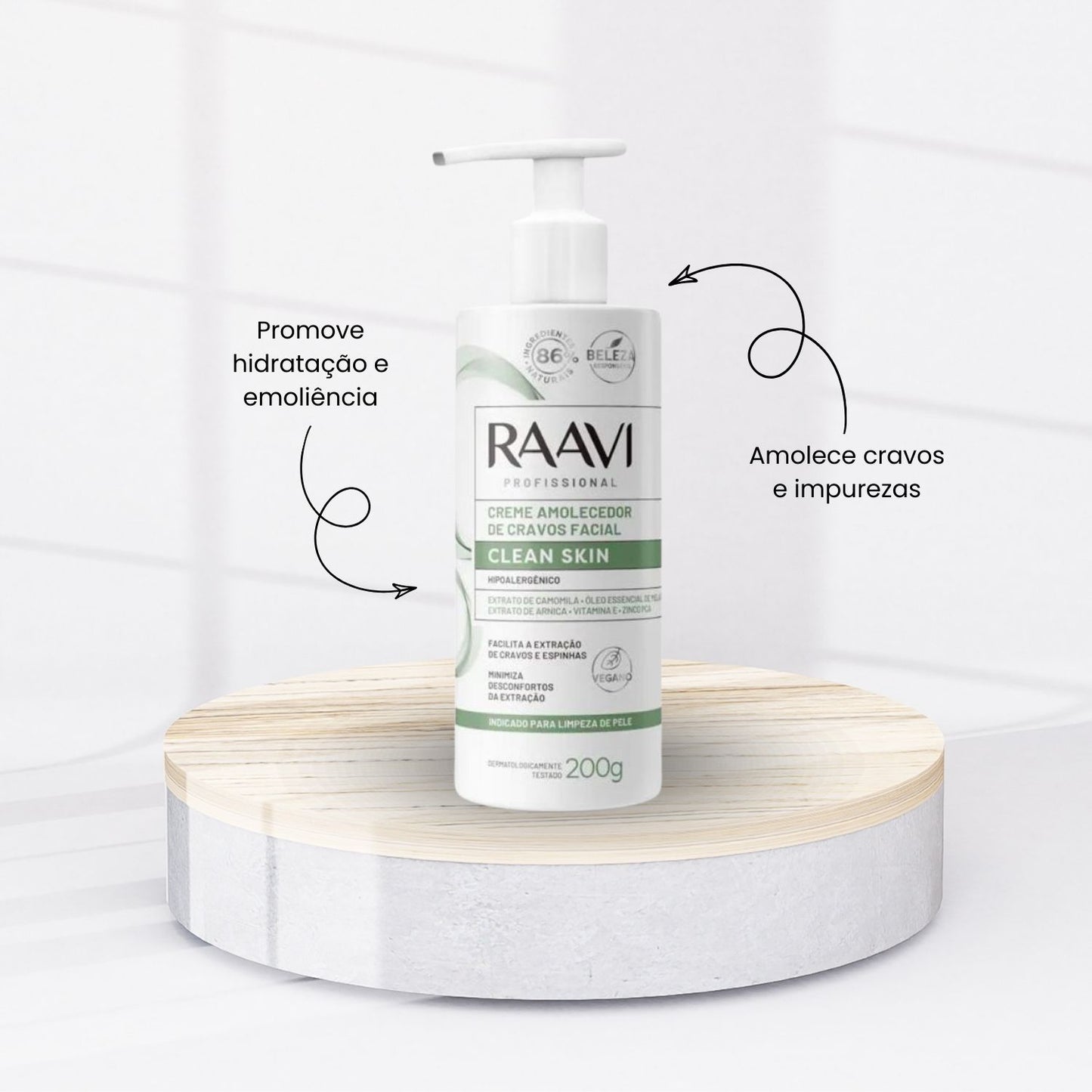 Raavi Clean Skin Creme Amolecedor de Cravos Facial 200 g