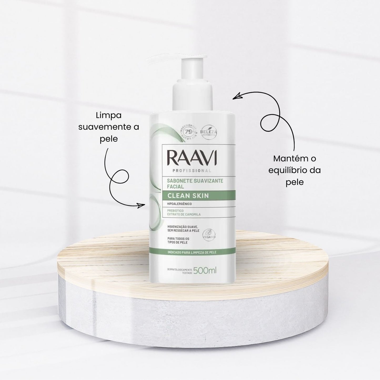 Raavi Clean Skin Sabonete Suavizante Facial 500 ml