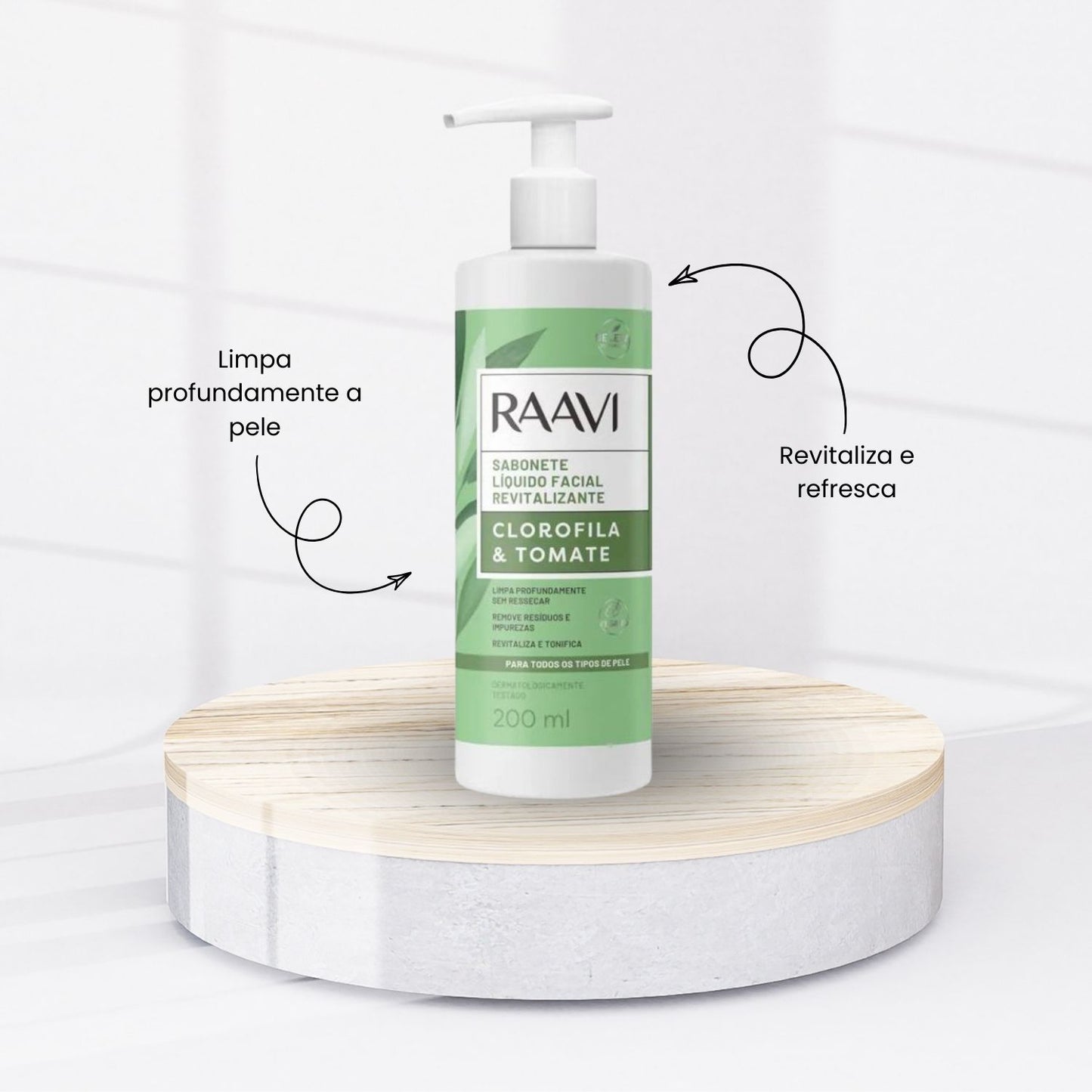 Raavi Sabonete Líquido Facial Revitalizante Clorofila e Tomate 200 ml