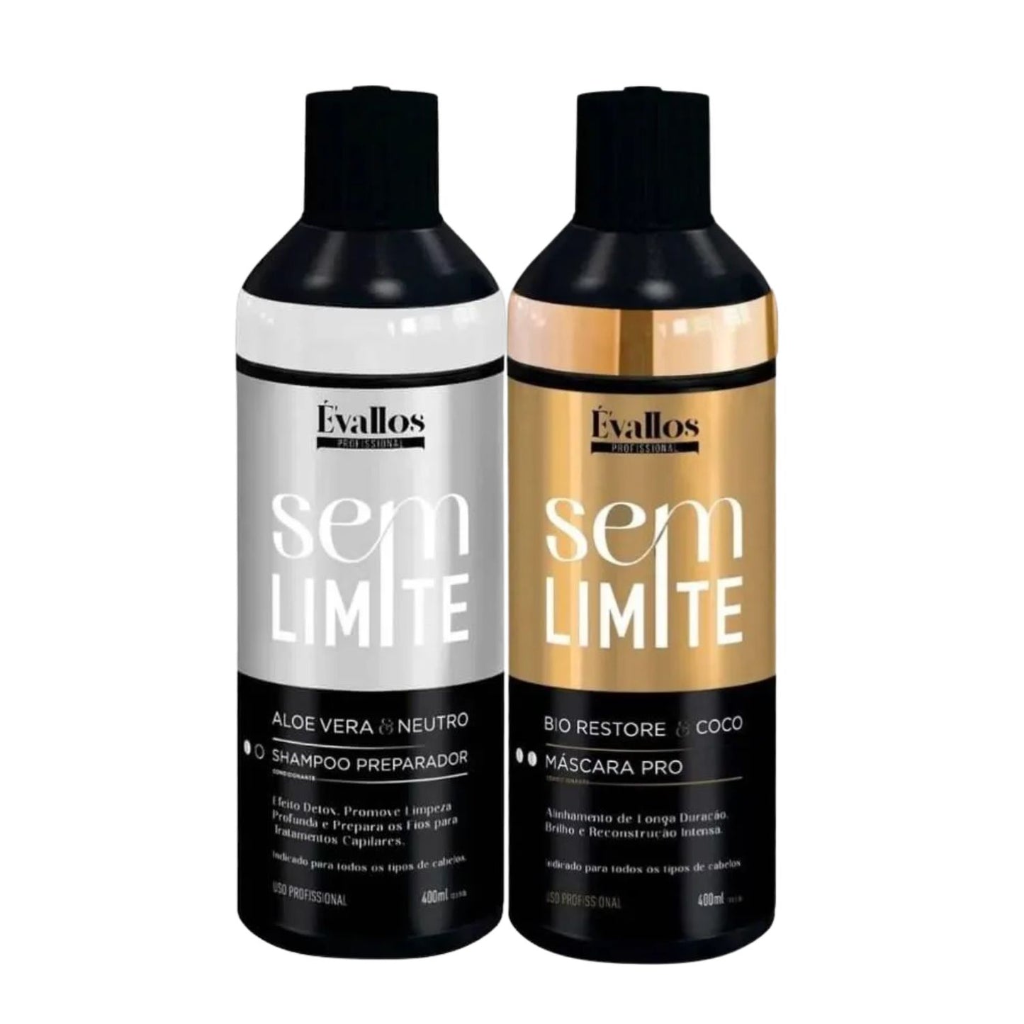 Kit Évallos Shampoo Antiresiduo Detox + Máscara Progressiva Sem Limite 2 x 400 ml