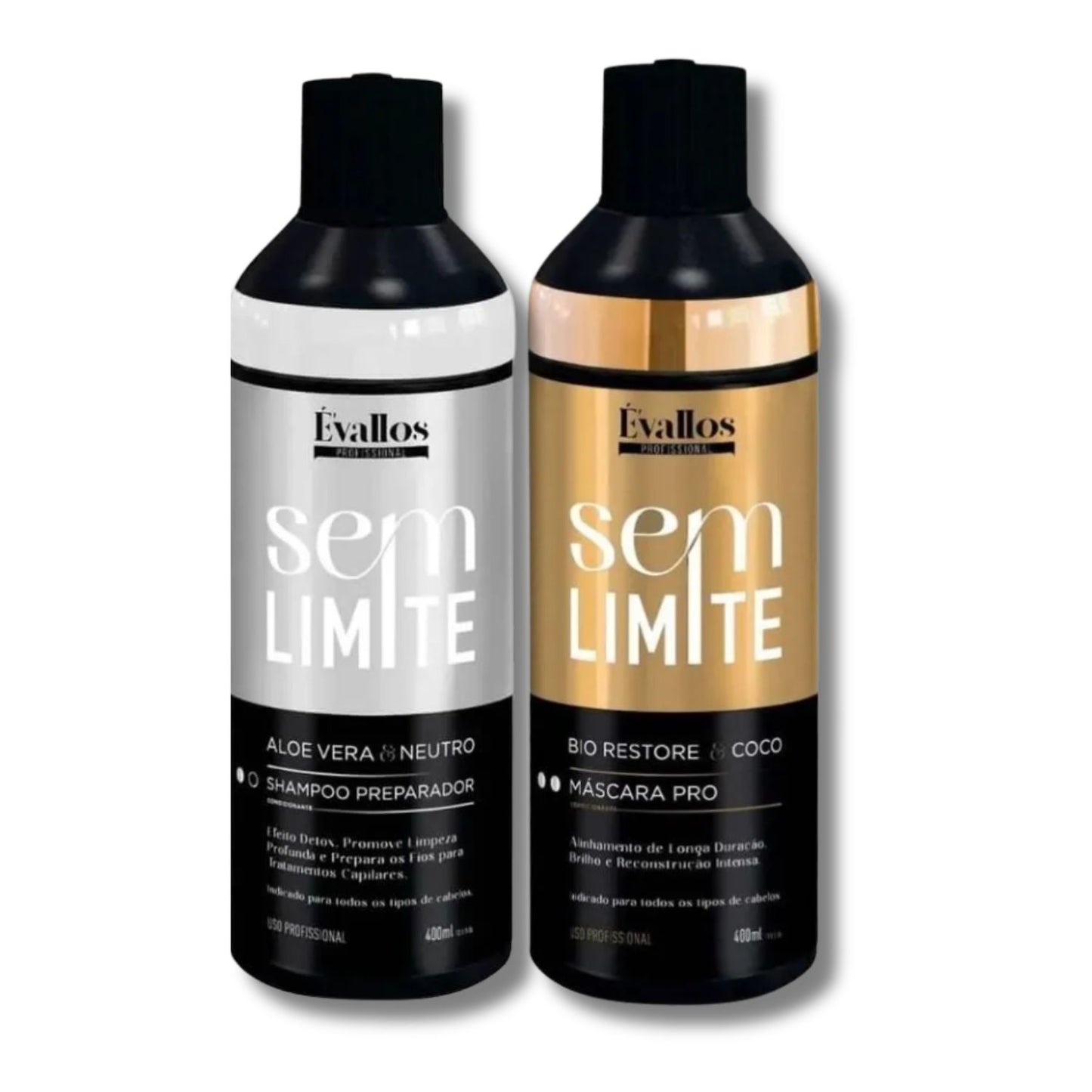 Kit Évallos Shampoo Antiresiduo Detox + Máscara Progressiva Sem Limite 2 x 400 ml