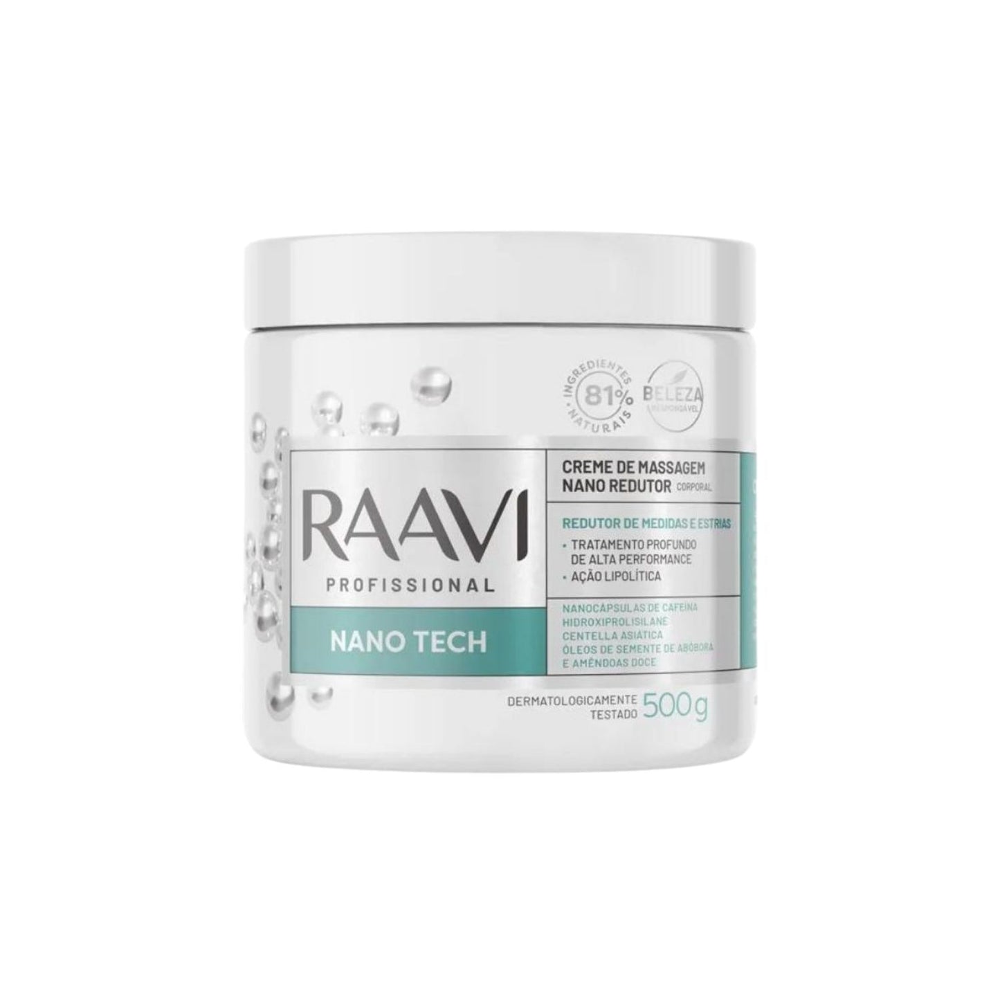 Raavi Creme de Massagem Nano Redutor 500 g