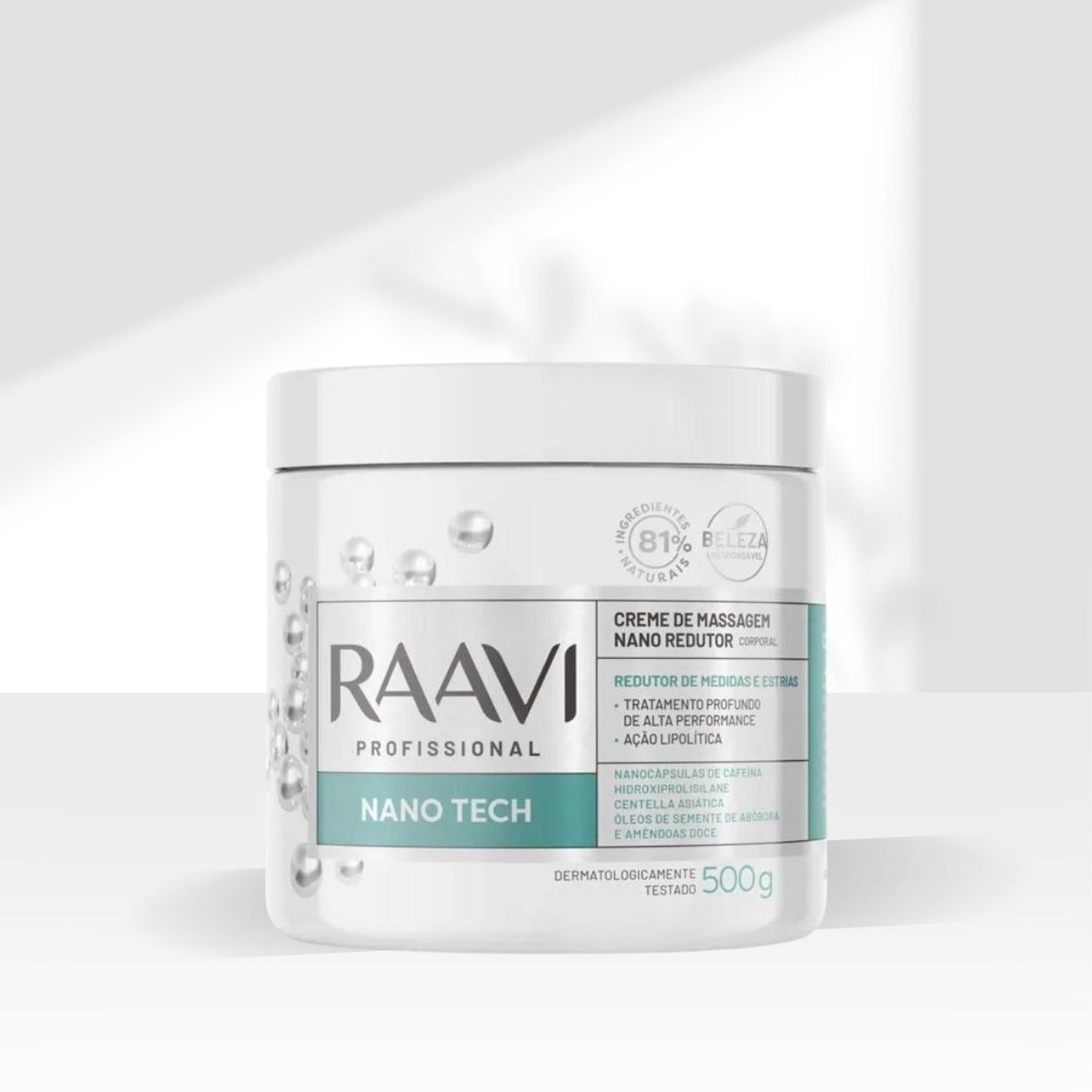 Raavi Creme de Massagem Nano Redutor 500 g