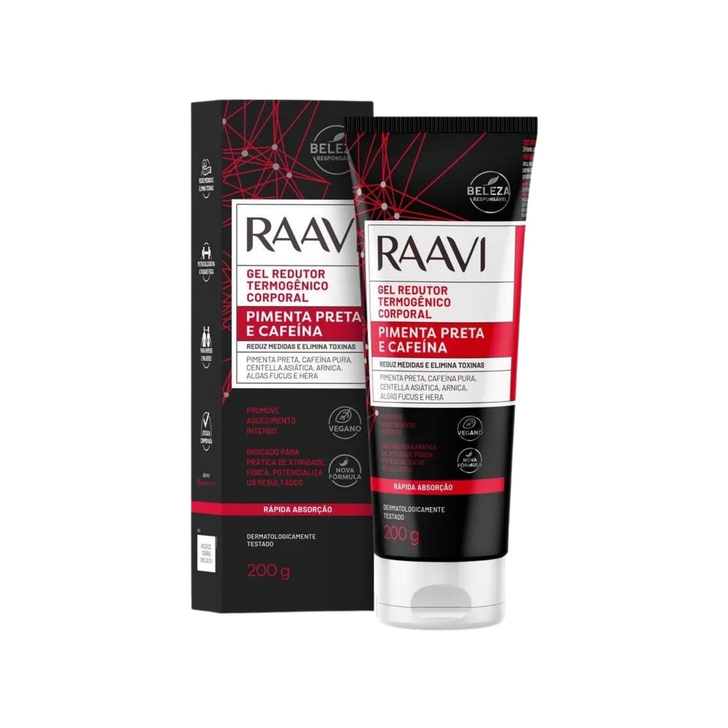 Raavi Gel Redutor Termogênico Pimenta Preta e Cafeína 200 g