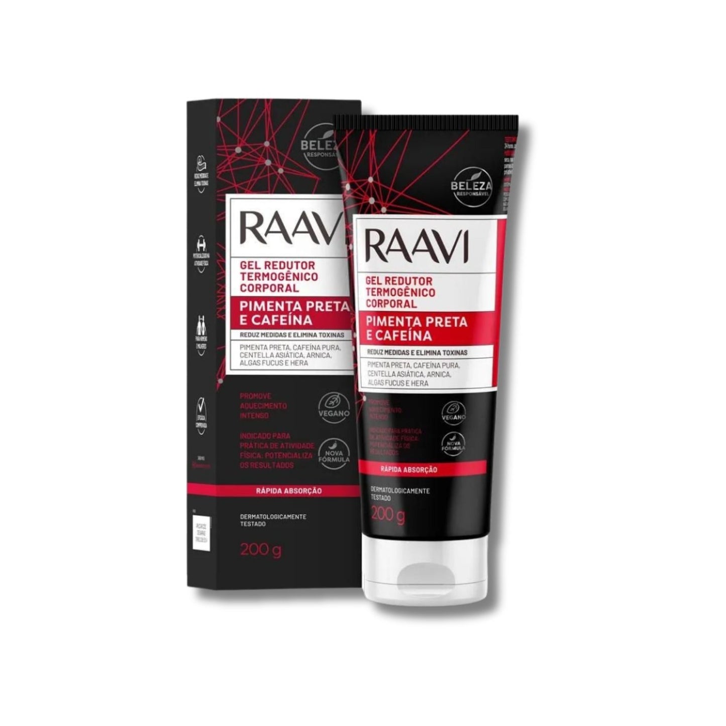 Raavi Gel Redutor Termogênico Pimenta Preta e Cafeína 200 g