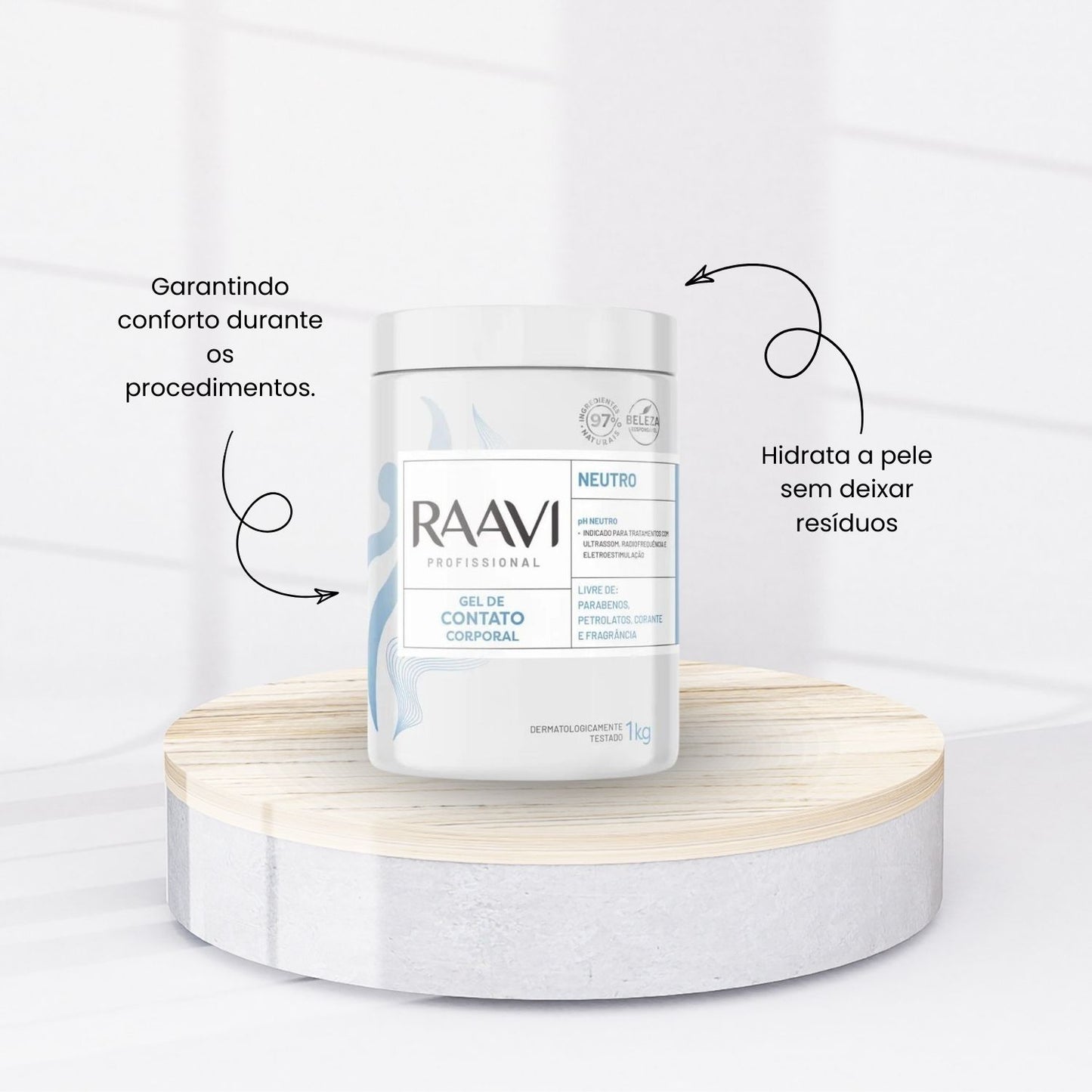 Raavi Gel de Contato Corporal Neutro 1 Kg