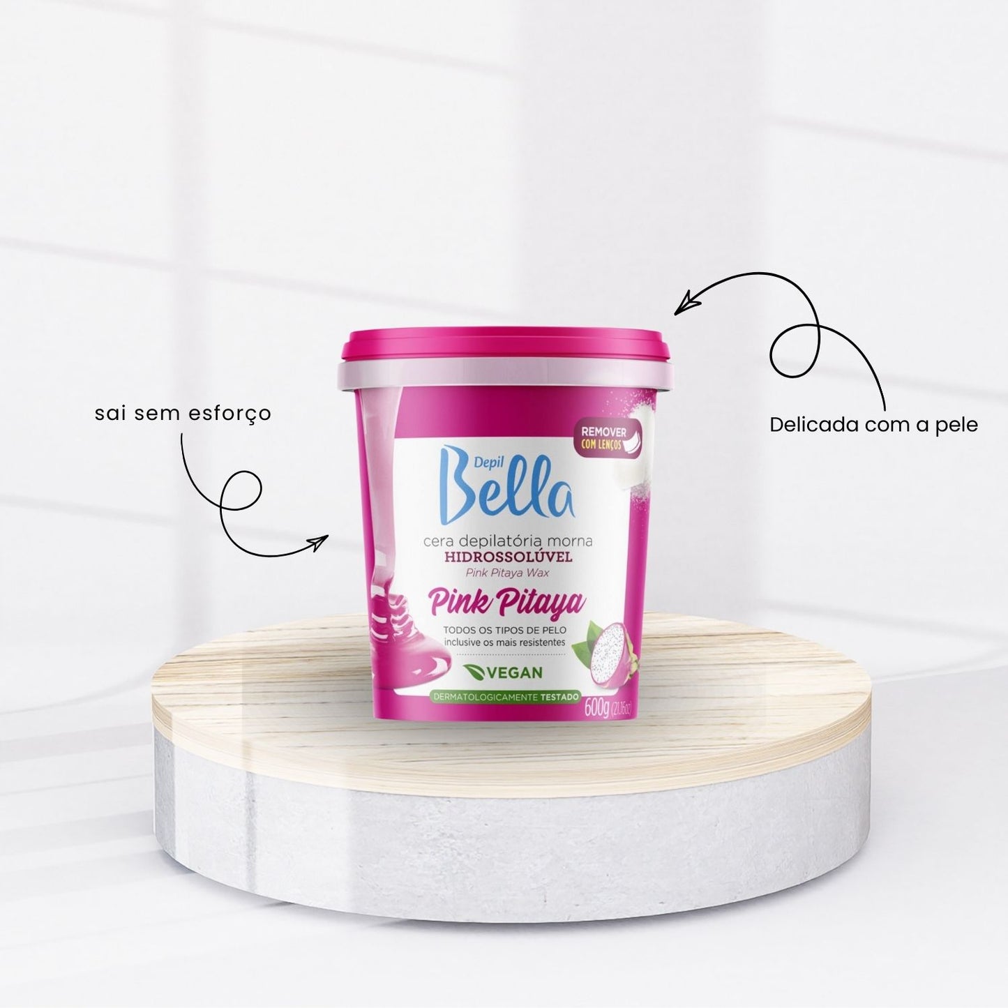 Cera Depilatória Depil Bella Morna Hidrossolúvel Pink Pitaya 600 g