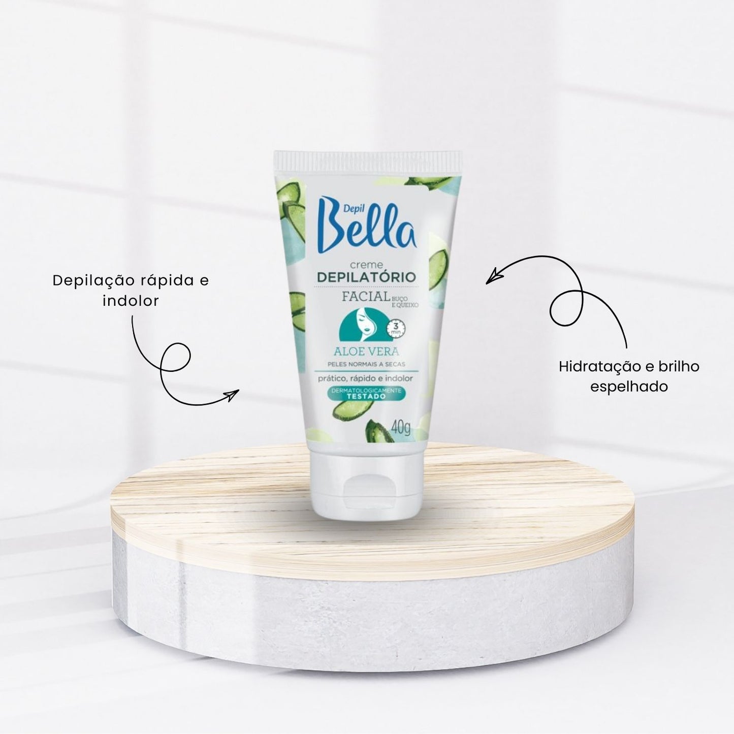 Depil Bella Creme Depilatório Facial Aloe Vera 40 g