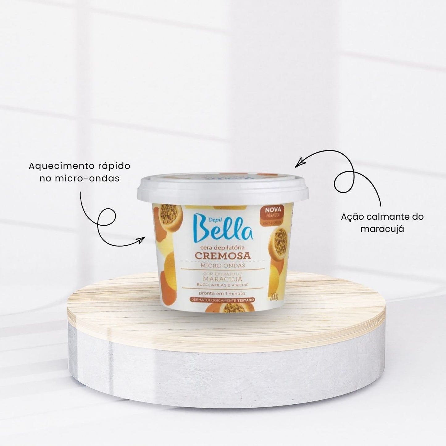Cera Depilatória Depil Bella para Micro-Ondas Maracujá 200 g