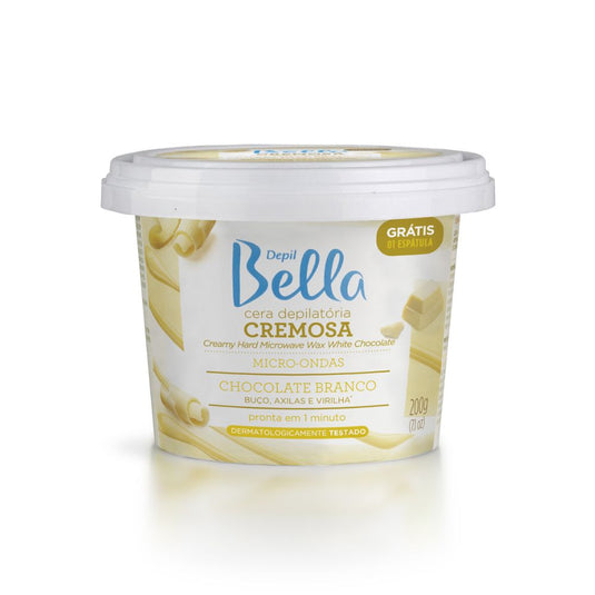 Cera Depilatória Depil Bella para Micro-Ondas Chocolate Branco 200 g