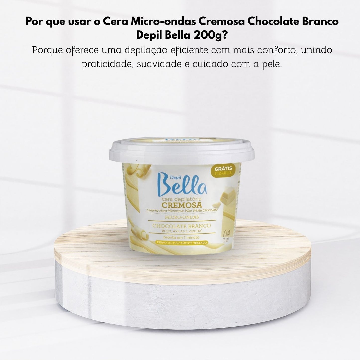 Cera Depilatória Depil Bella para Micro-Ondas Chocolate Branco 200 g