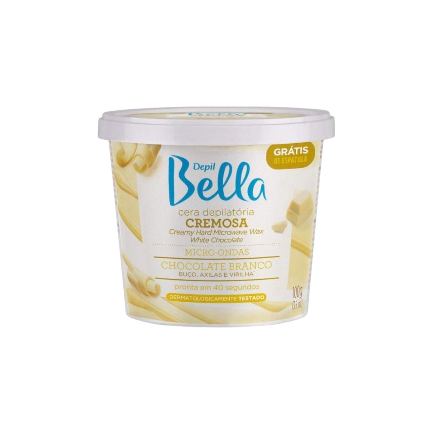 Cera Depilatória Depil Bella para Micro-Ondas Chocolate Branco 100 g